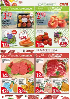 Volantino CRAI del 24.07.2025 | Pagina: 2 | Prodotti: Pollo, Insalata, Carote, Hamburger