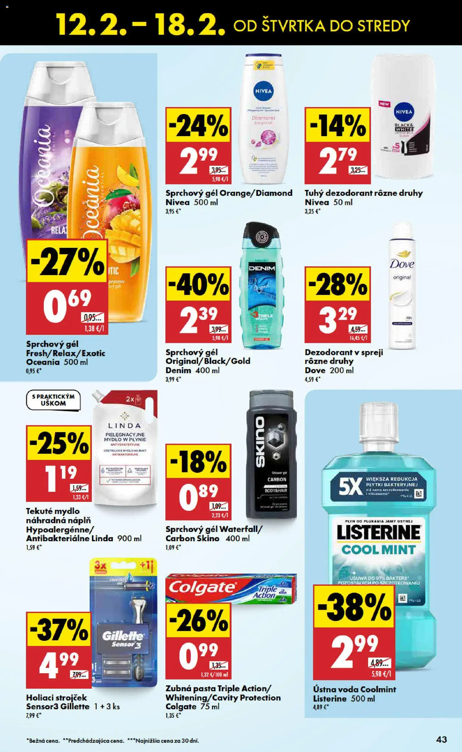 Nové Biedronka akcie – leták je platný od 12.02.2026 | Strana: 43 | Produkty: Strojček, Holiaci strojček, Listerine, Nivea