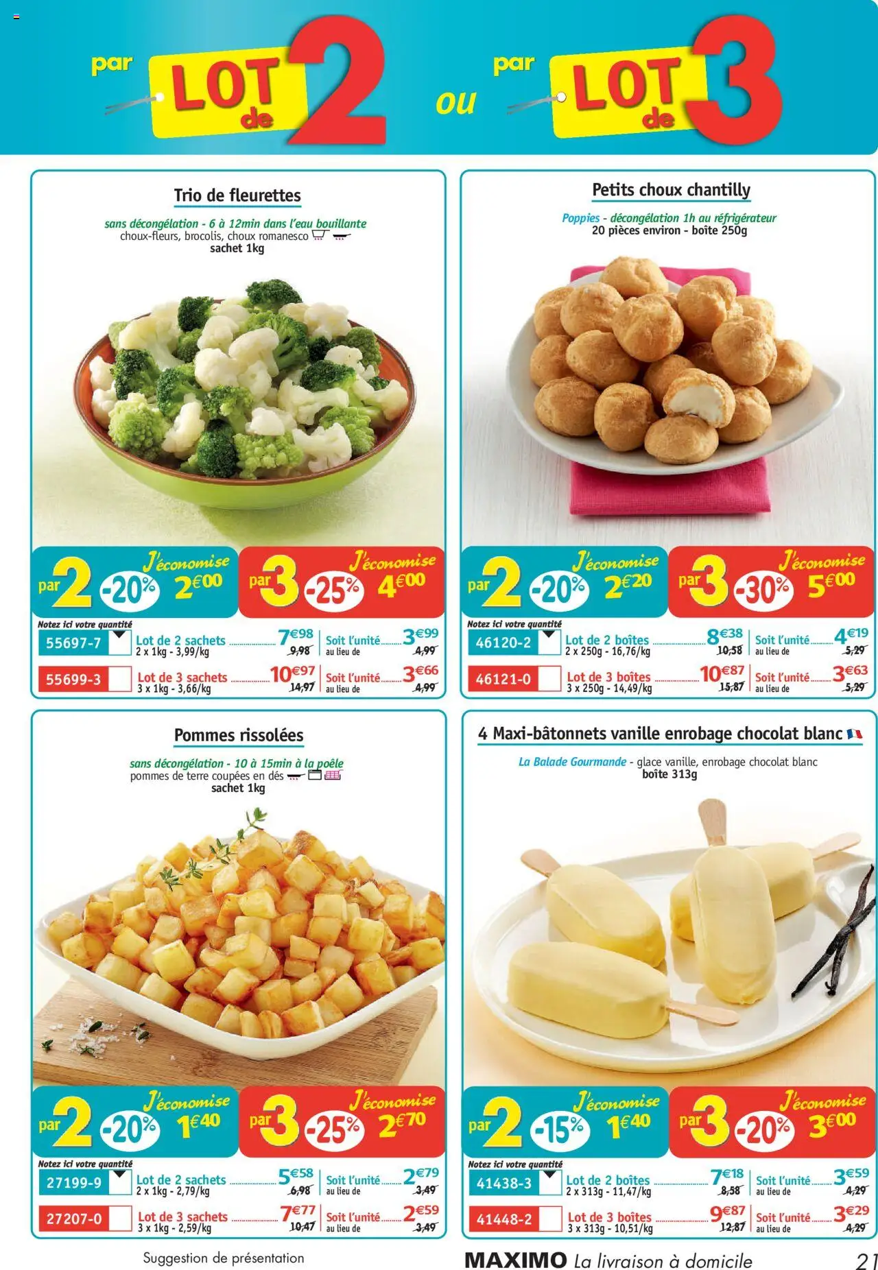  | Page: 21 | Produits: Réfrigérateur, Chocolat, Pommes, Pommes de terre