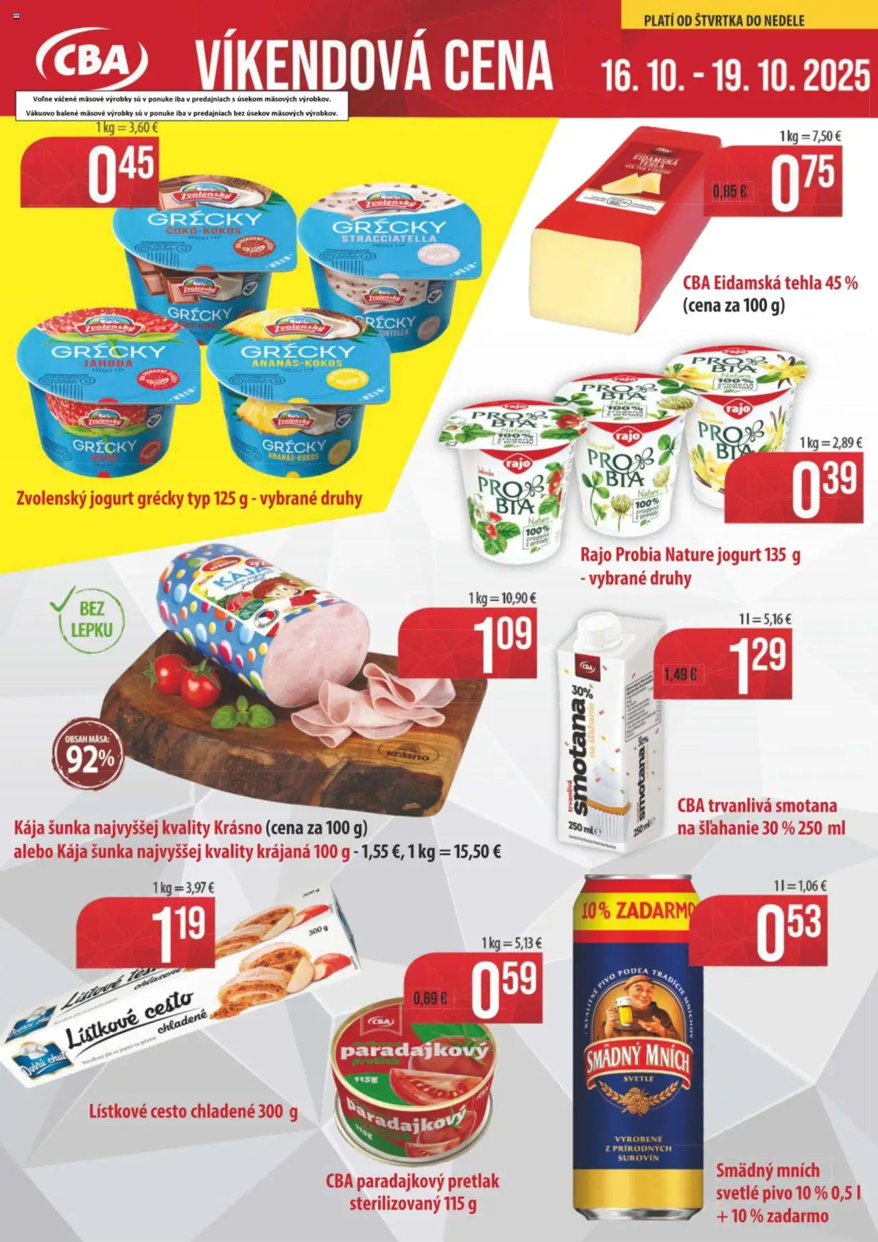 Nové Nitrazdroj akcie – leták je platný od 16.10.2025 | Strana: 1 | Produkty: Jogurt, Smotana, Lístkové cesto, Smädný Mních