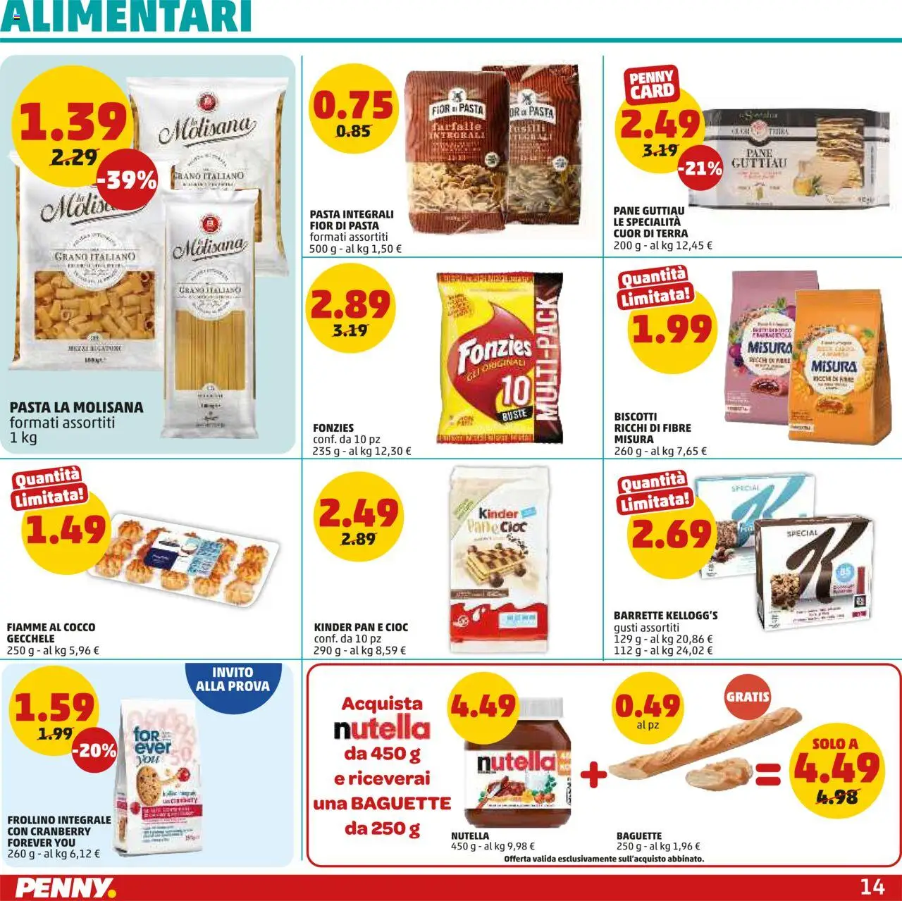 Volantino PENNY del 31.07.2025 | Pagina: 14 | Prodotti: Biscotti, Nutella, Cocco, Terra