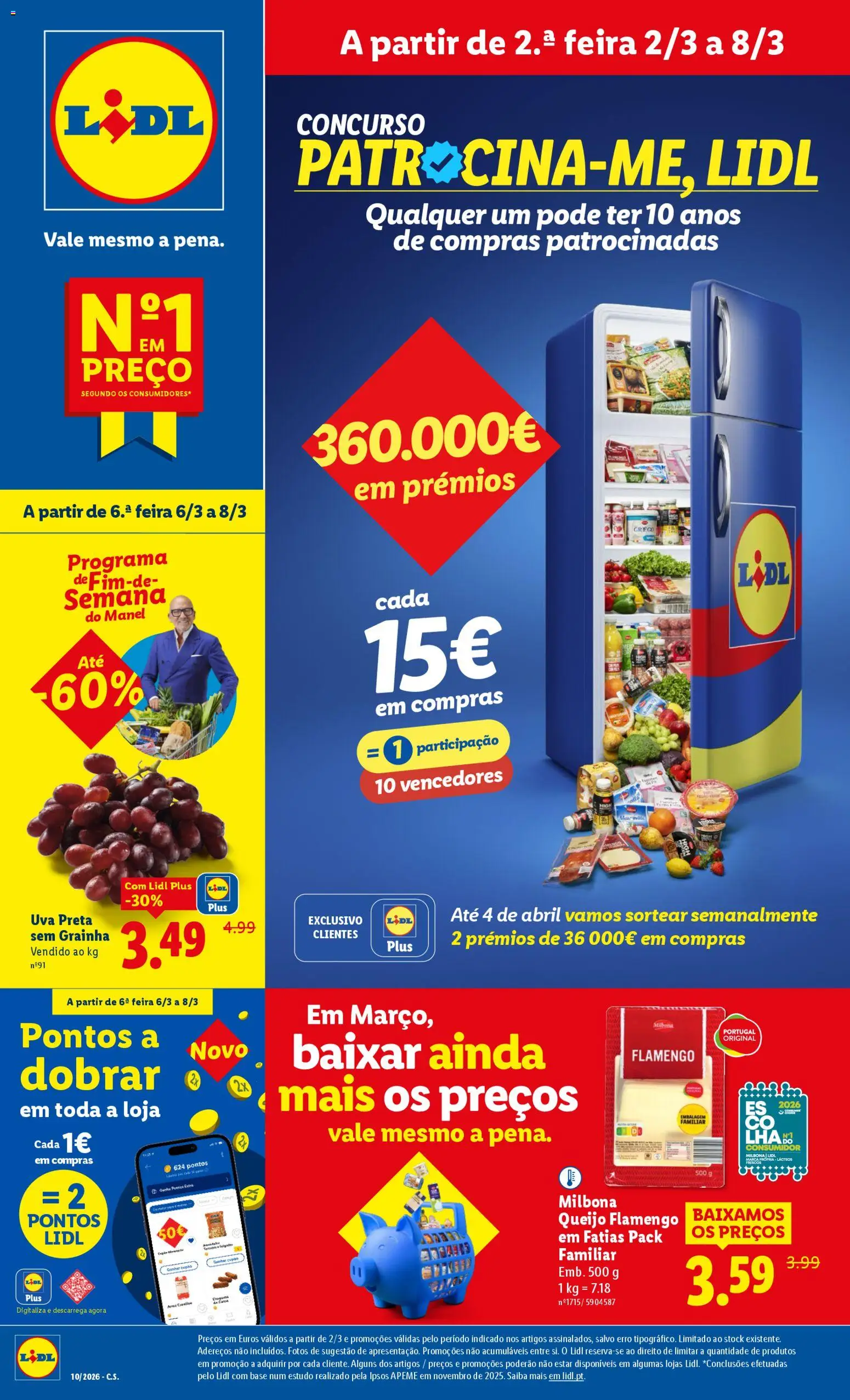 Lidl folheto │ válido de 02.03.2026 | Página: 1 | Produtos: Base, Queijo