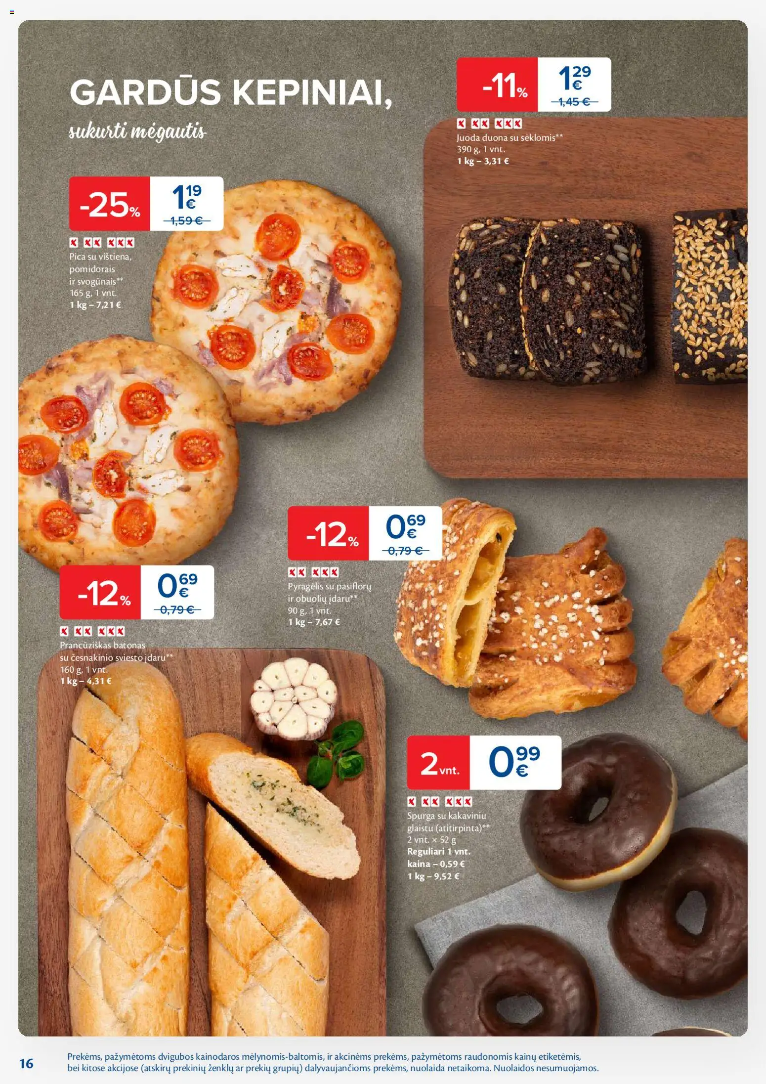 MAXIMA akcijos nuo 03.02.2026 | Puslapis: 16 | Prekių: Batonas, Spurga, Duona, Pica