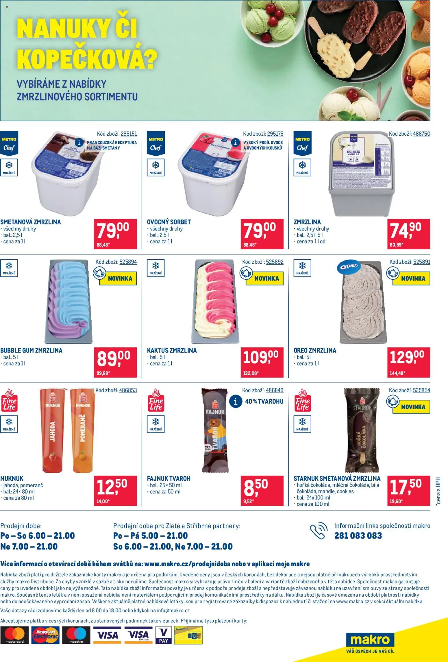 Makro leták - Gastronomie od 22.04.2026 | Strana: 24 | Produkty: Ovoce, Cookies, Zmrzlina, Dekorace