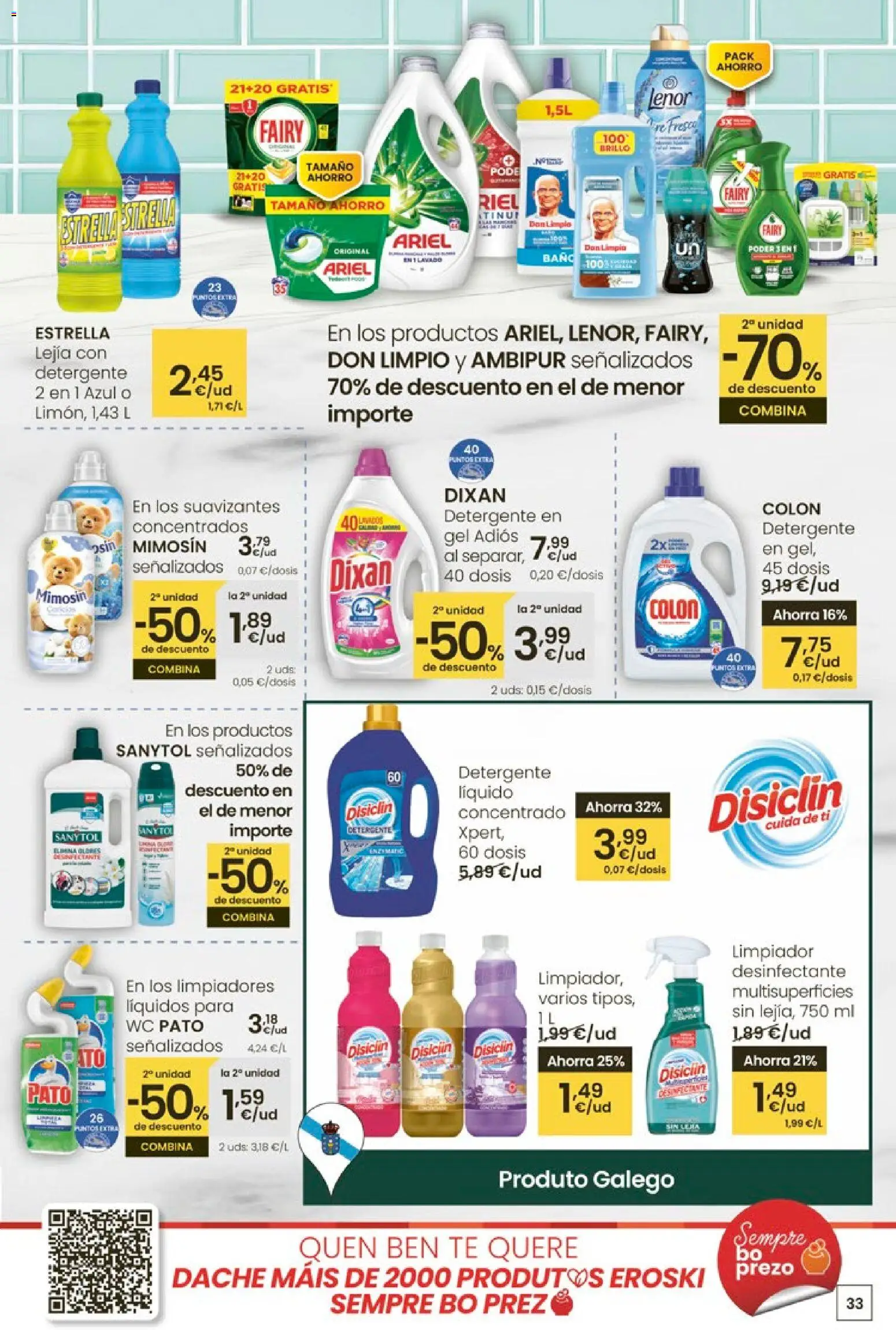 Eroski - 50 de descuento Center │ válido desde el 26.02.2026 | Página: 33 | Productos: Detergente, Té