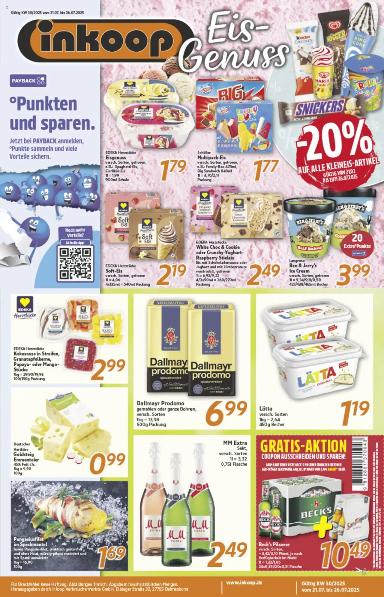 Inkoop Prospekt 	 - gültig ab dem 21.07.2025 | Seite: 1 | Produkte: Langnese, Ben & Jerry's, Mango, Lätta