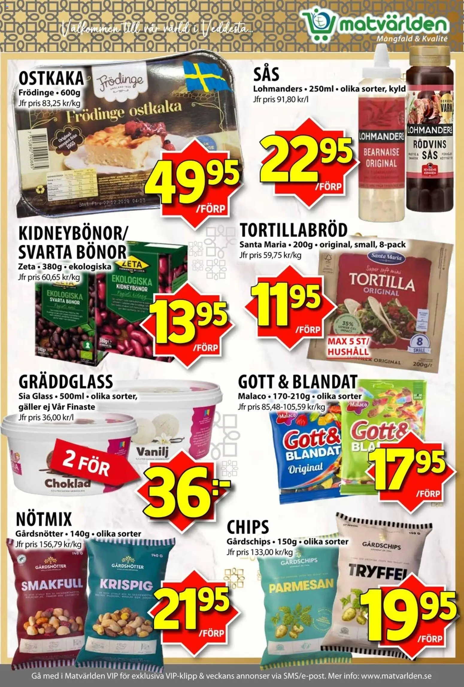 Matvärlden reklamblad aktuell från 10.11.2025 | Sida: 5 | Produkter: Svarta bönor, Kidneybönor, Glass, Bönor