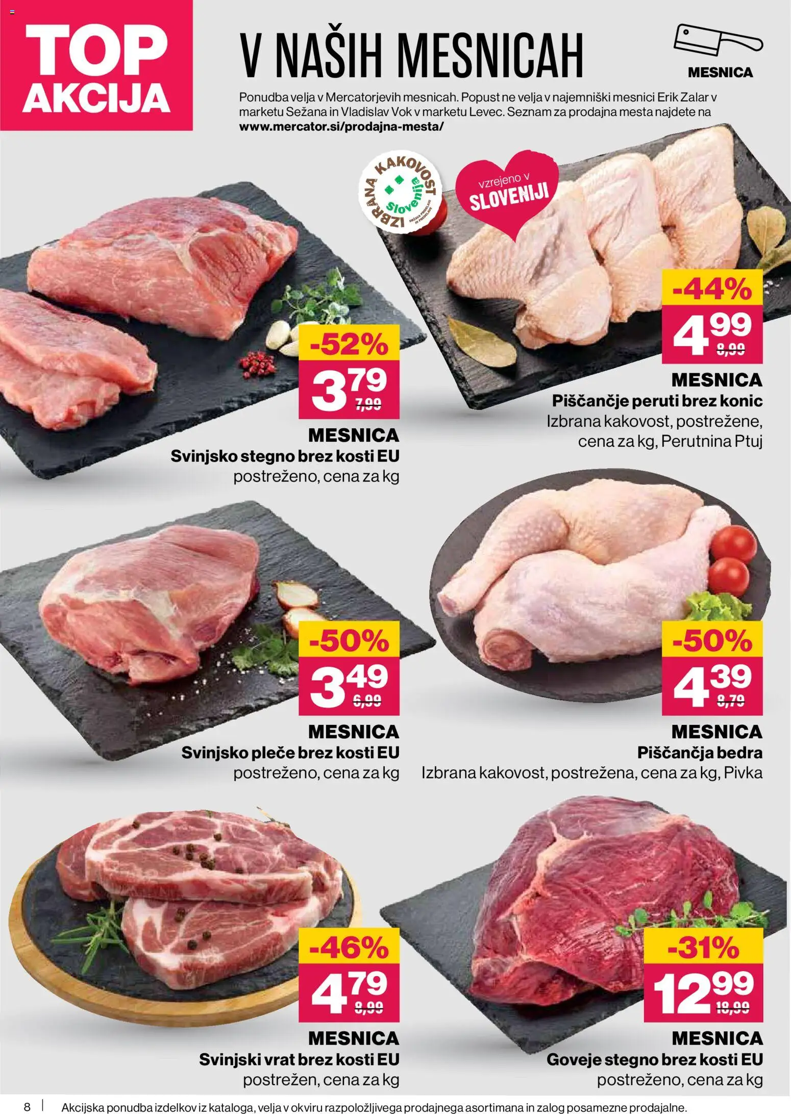 Novi Mercator katalog ponudbe – veljaven od 20.11.2025 | Stran: 8 | Izdelki: Piščančja bedra