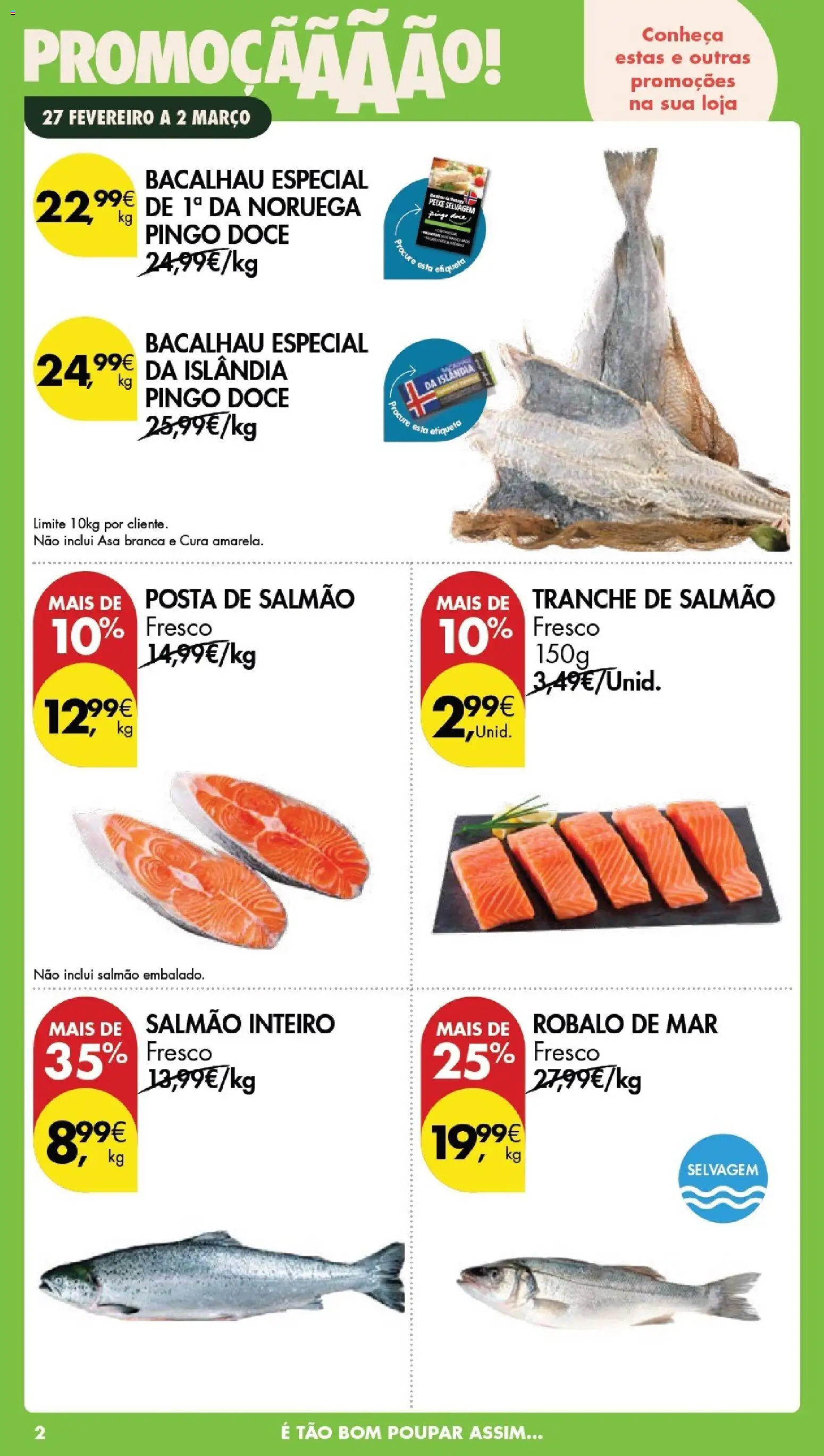 Pingo Doce Poupe este Fim de Semana │ válido de 27.02.2026 | Página: 2 | Produtos: Bacalhau, Salmão, Peixe