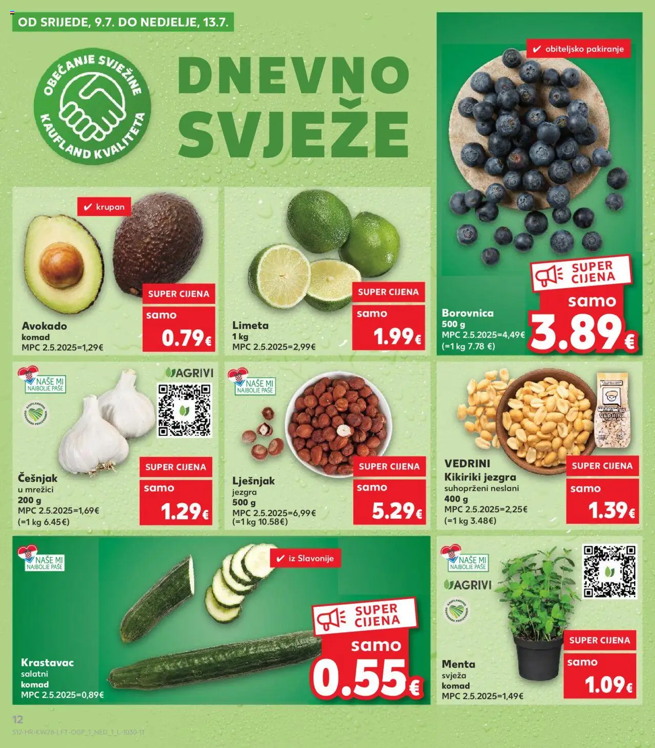 Kaufland katalog | vrijedi od 09.07.2025 | Stranica: 12 | Proizvodi: Lješnjak, Kikiriki, Avokado, Limeta