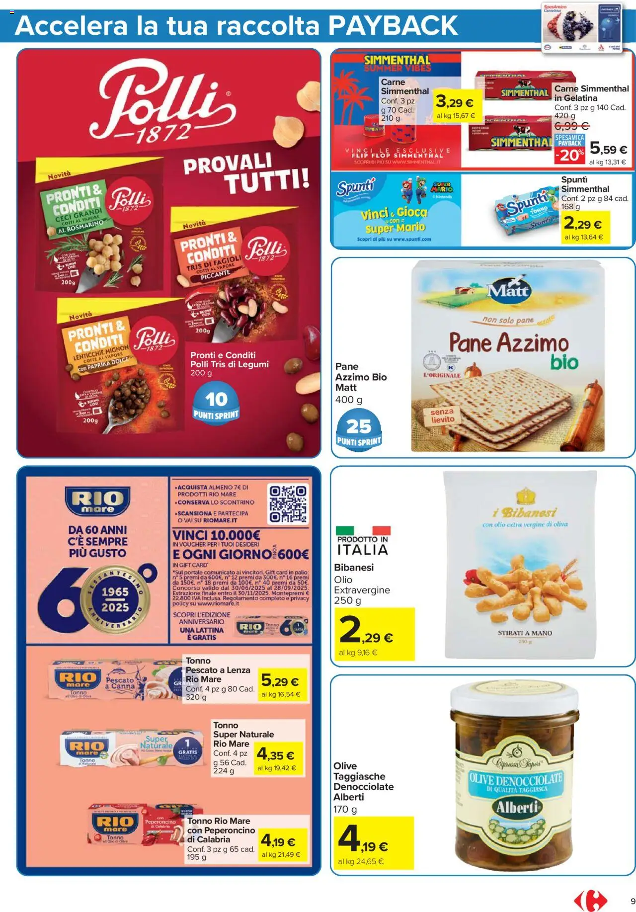 Volantino Carrefour del 07.08.2025 | Pagina: 9 | Prodotti: Legumi, Pane, Lenticchie, Olive