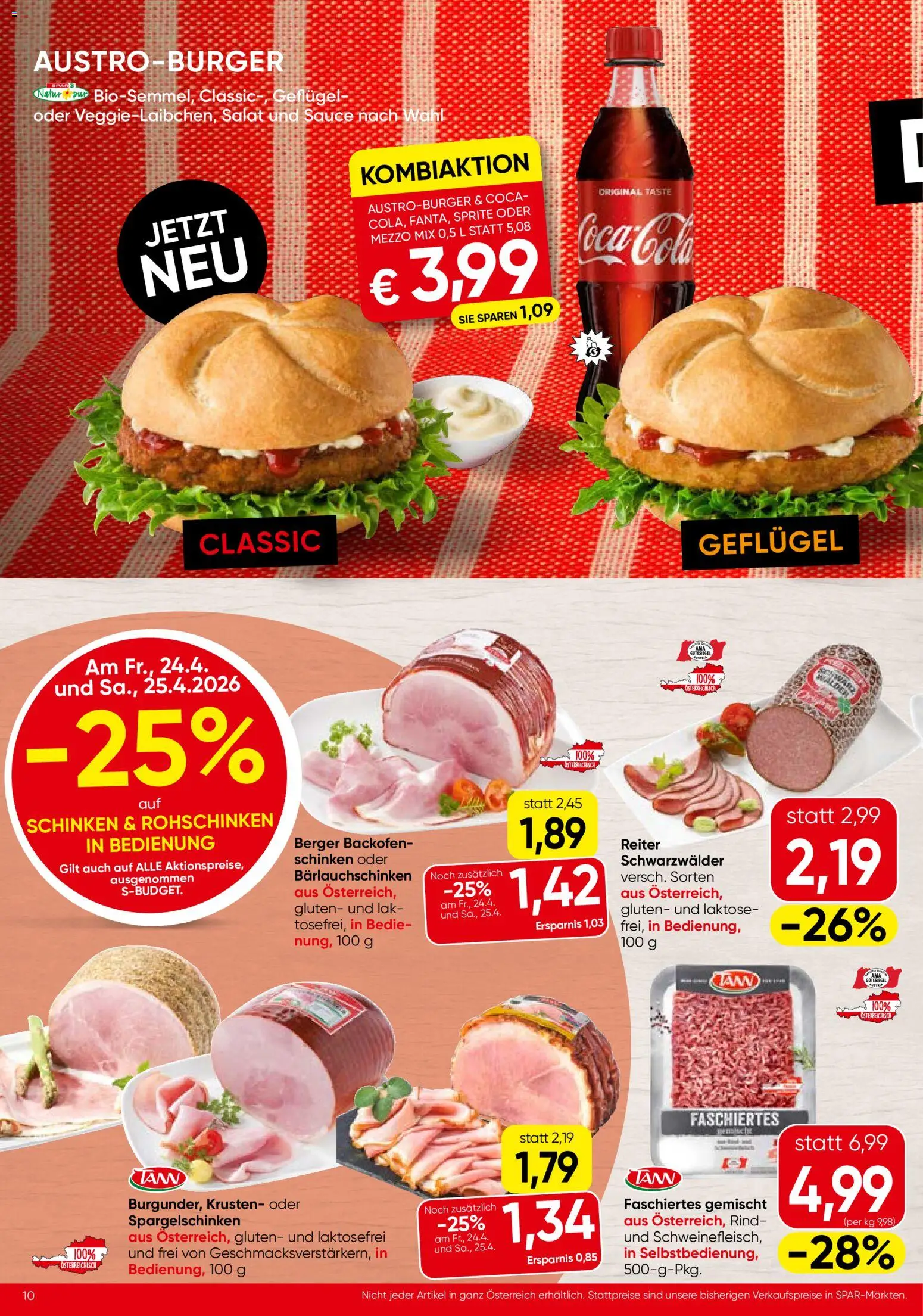 Spar Flugblatt - Tirol gültig ab 23.04.2026 | Seite: 10 | Produkte: Salat, Schinken