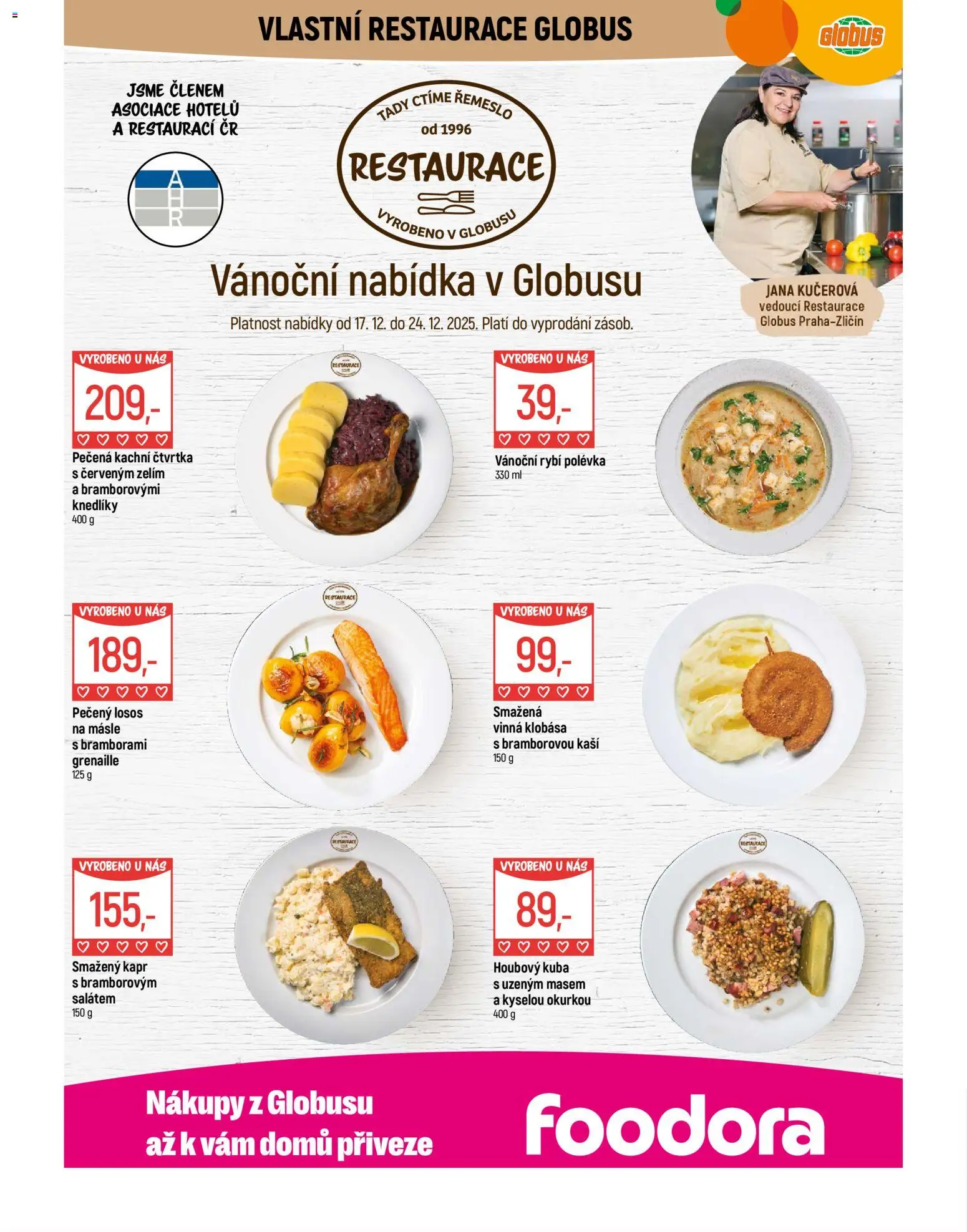 Globus leták - Praha Zličín od 17.12.2025 | Strana: 6 | Produkty: Globus, Klobása, Losos, Kapr