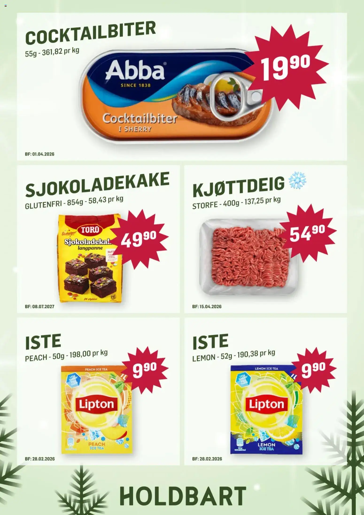 {H1} | Side: 7 | Produkter: Стельова плита, Kjøttdeig, Iste, Кумкват