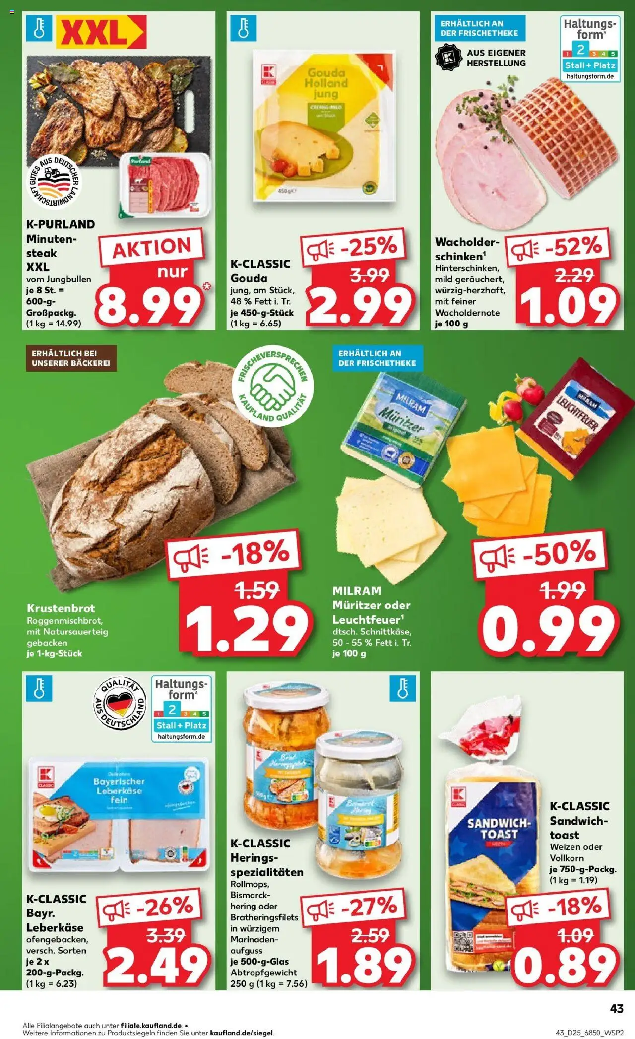 Kaufland prospekt Kaufbeuren	 - gültig ab dem 22.06.2025 | Seite: 4 | Produkte: Toast, Milram, Steak, Leberkase