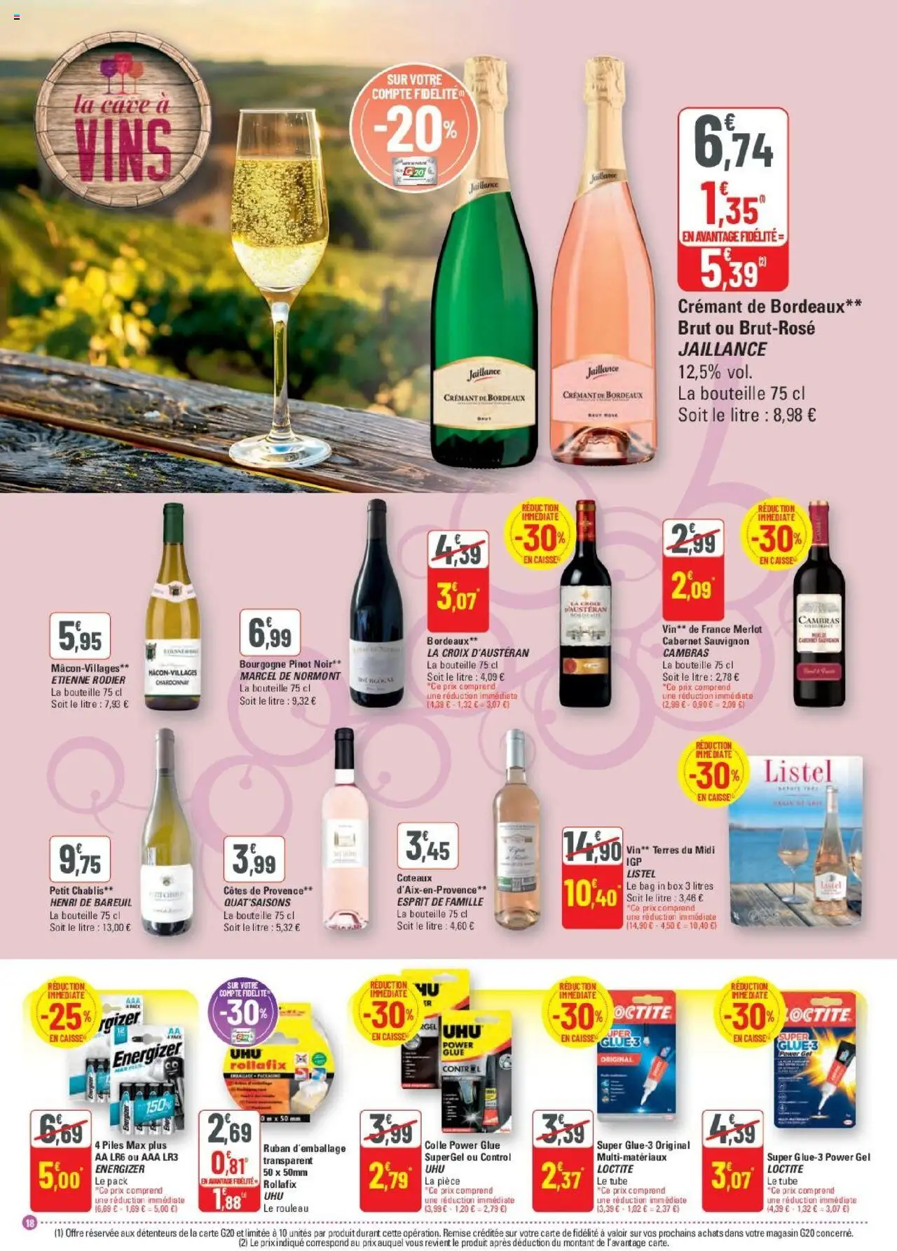  | Page: 18 | Produits: Rouleau, Crémant, Vin, Piles