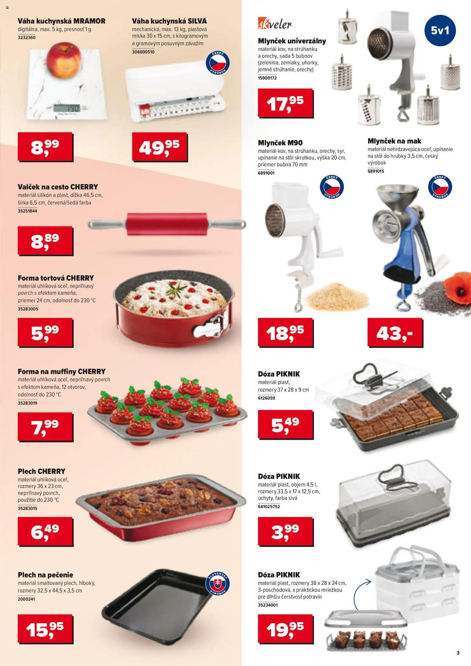 Nové Kinekus akcie – leták je platný od 01.11.2025 | Strana: 3 | Produkty: Stôl, Orechy, Mlynček