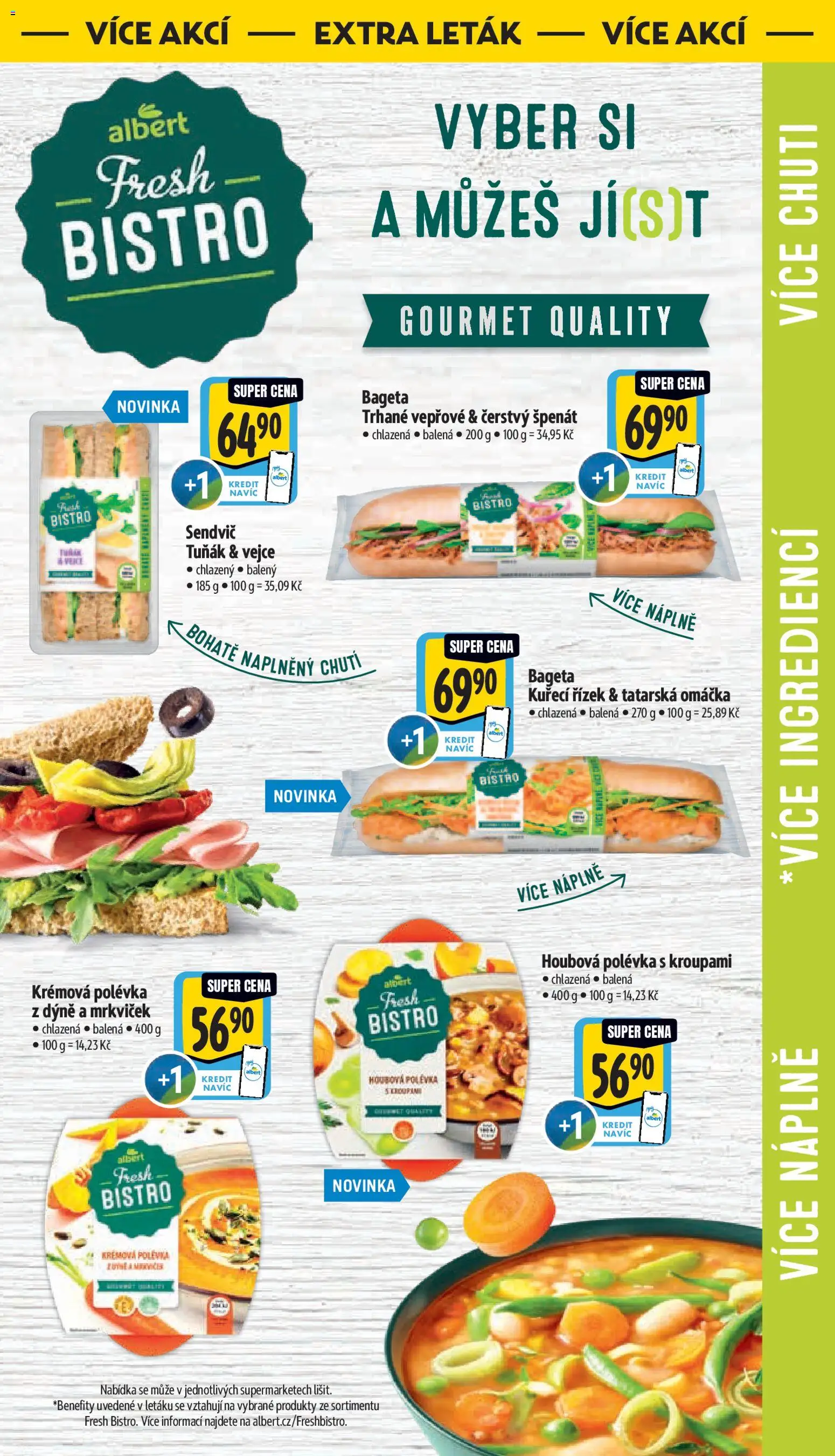 Albert leták - Supermarket od 01.04.2026 | Strana: 40 | Produkty: Tuňák, Gourmet, Špenát, Bageta