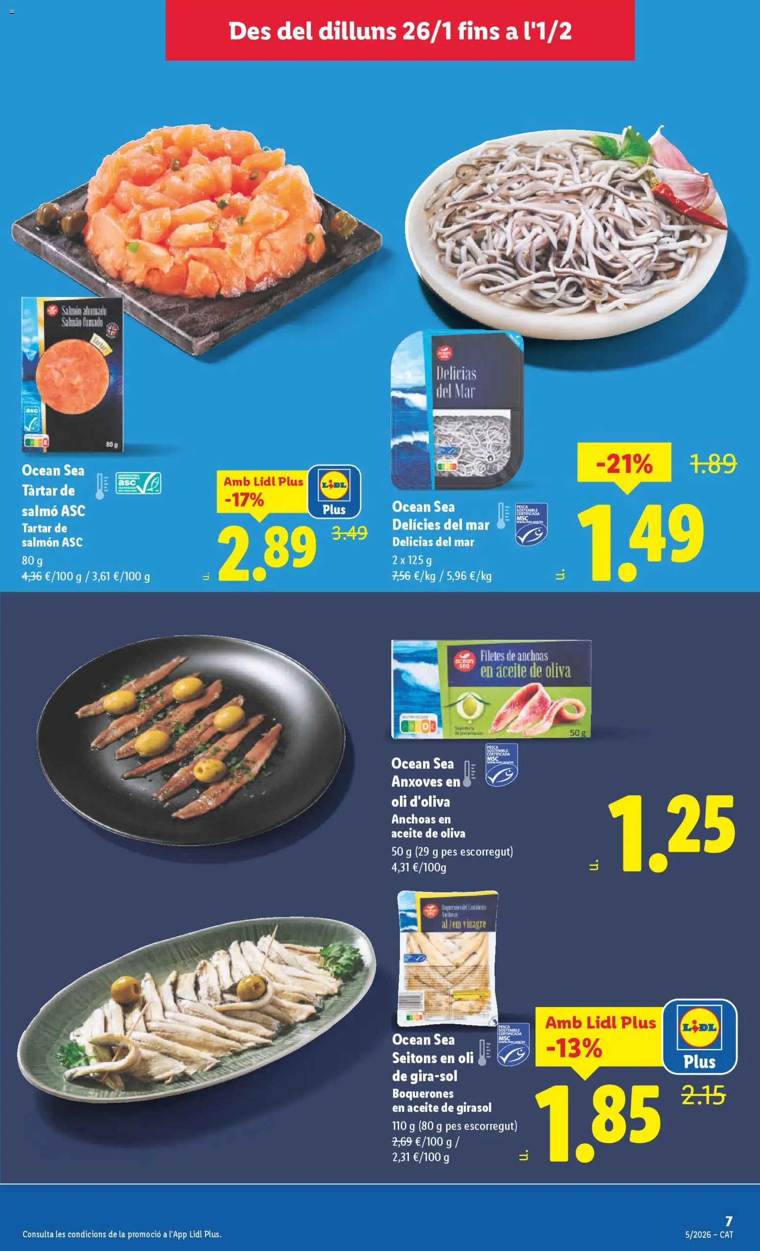 Lidl folleto │ válido desde el 26.01.2026 | Página: 9 | Productos: Aceite, Aceite de oliva, Aceite de girasol, Salmón ahumado