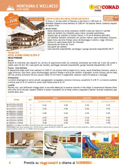 Anteprima del volantino Conad Viaggi catalogo valido a partire dal 19.09.2025 | Pagina: 4 | Prodotti: Piscina, Culla, Scivolo, Bagno