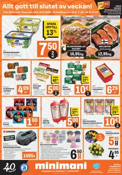 Minimani-mainoslehti voimassa 08.04.2026 alkaen | Sivu: 2 | Tuotteet: Kirjolohi, Valkosipuli, Pizza, Pihvi