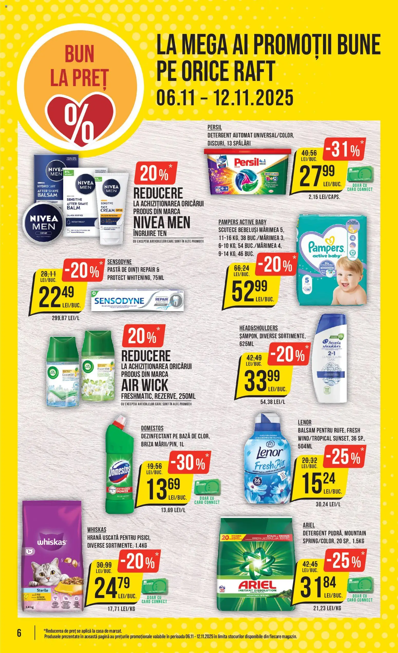 Noul catalog Mega Image – valabil de la 06.11.2025 | Pagină: 6 | Produse: Pomelo, Kedi Ödül Oyuncakları, Raft, Detergent