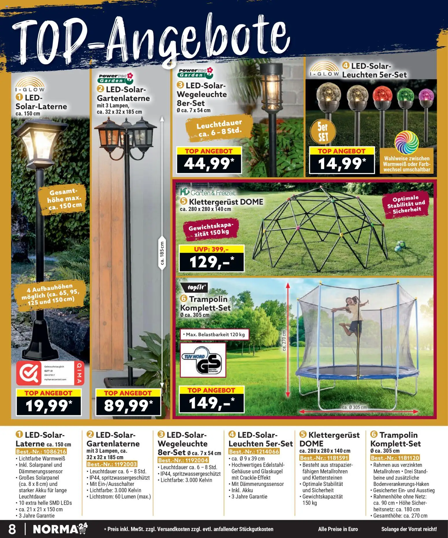 Norma Bestellmagazin April 2026 – gültig ab 01.04.2026 | Seite: 8 | Produkte: Top