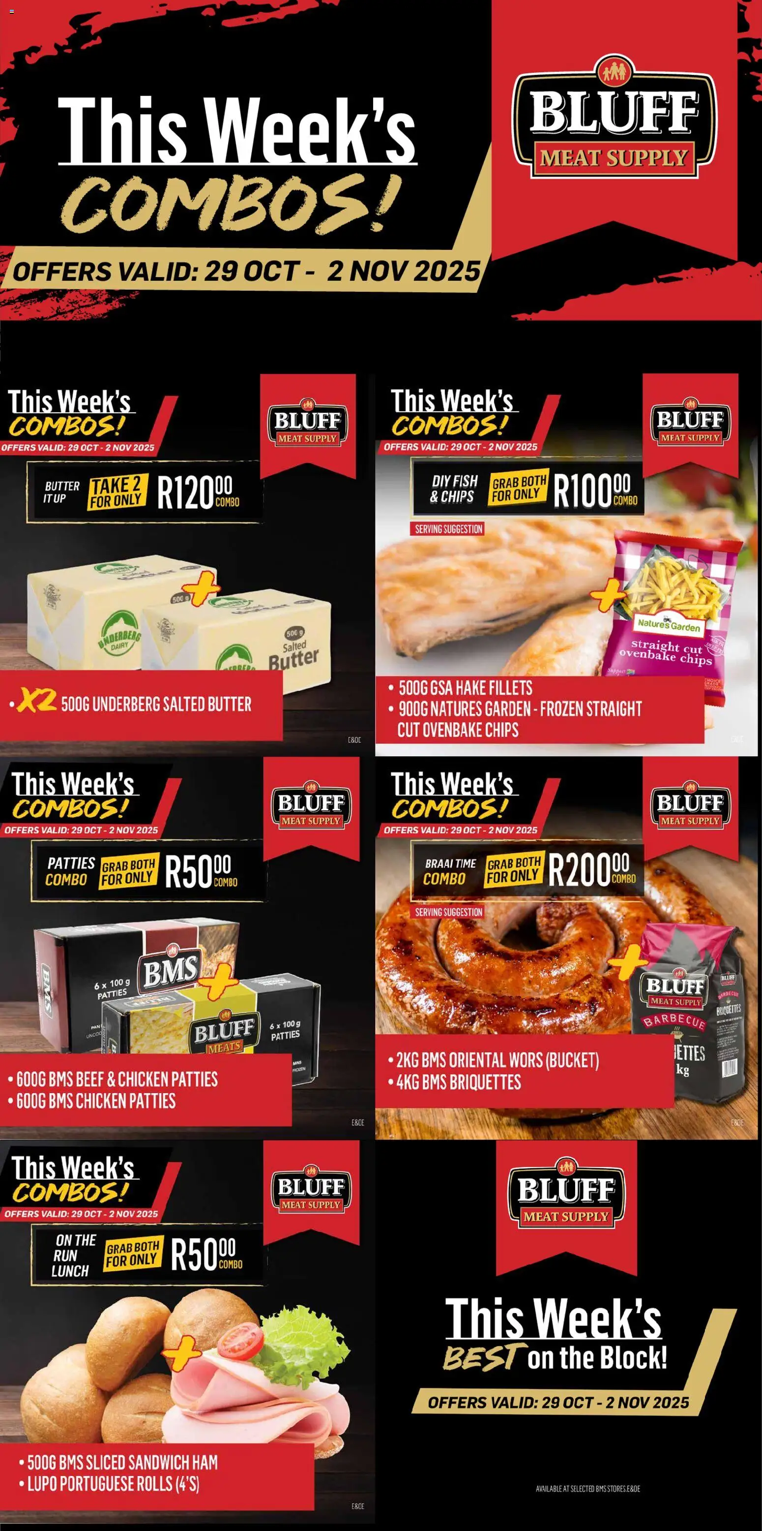 New Bluff Meat Supply catalogue – valid from 29.10.2025 | Page: 2 | Products: Ham, Chicken, Fish, Beef