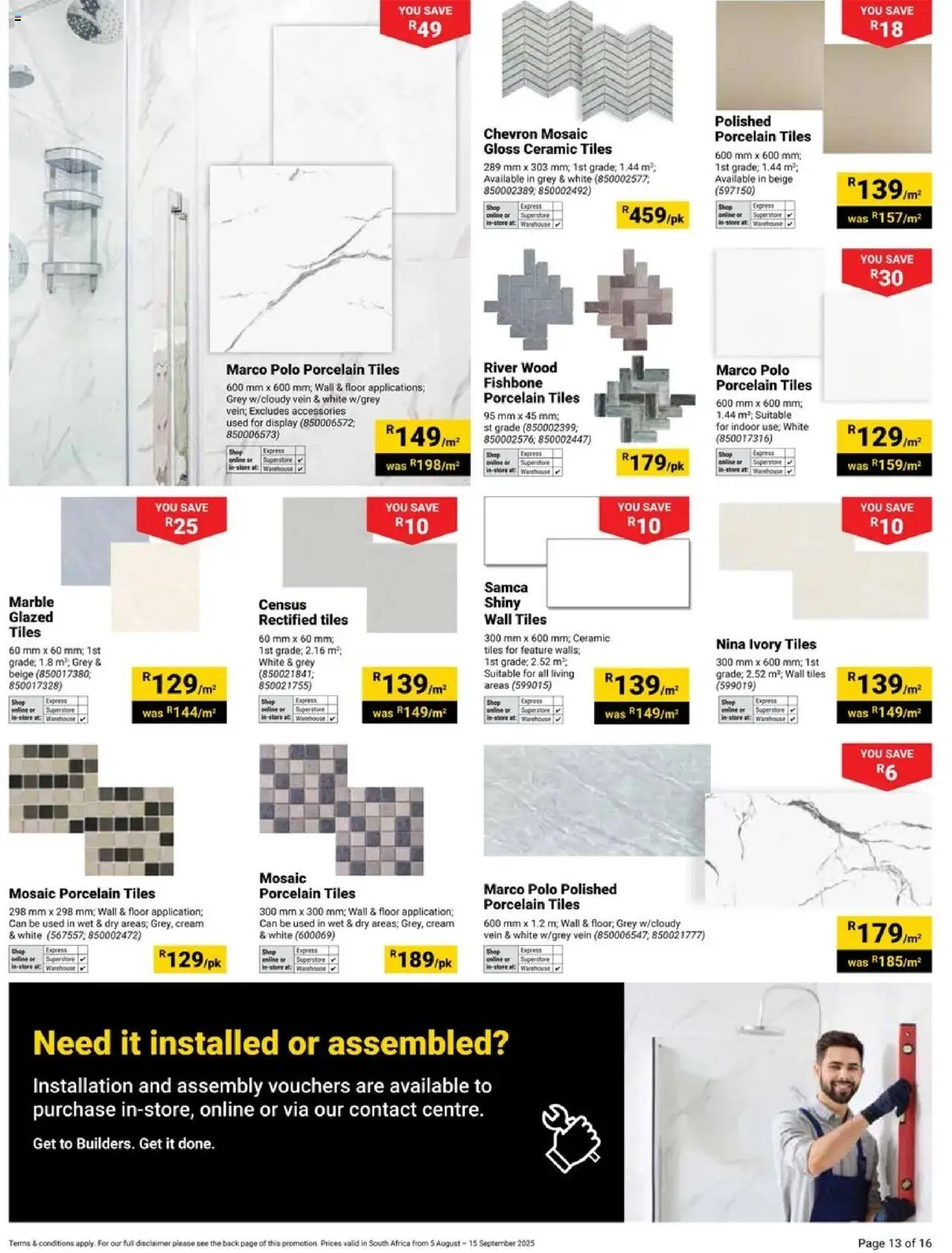 Builders - Your Bathroom Reimagined │ valid from 05.08.2025 | Page: 13 | Products: Gloss, Cream