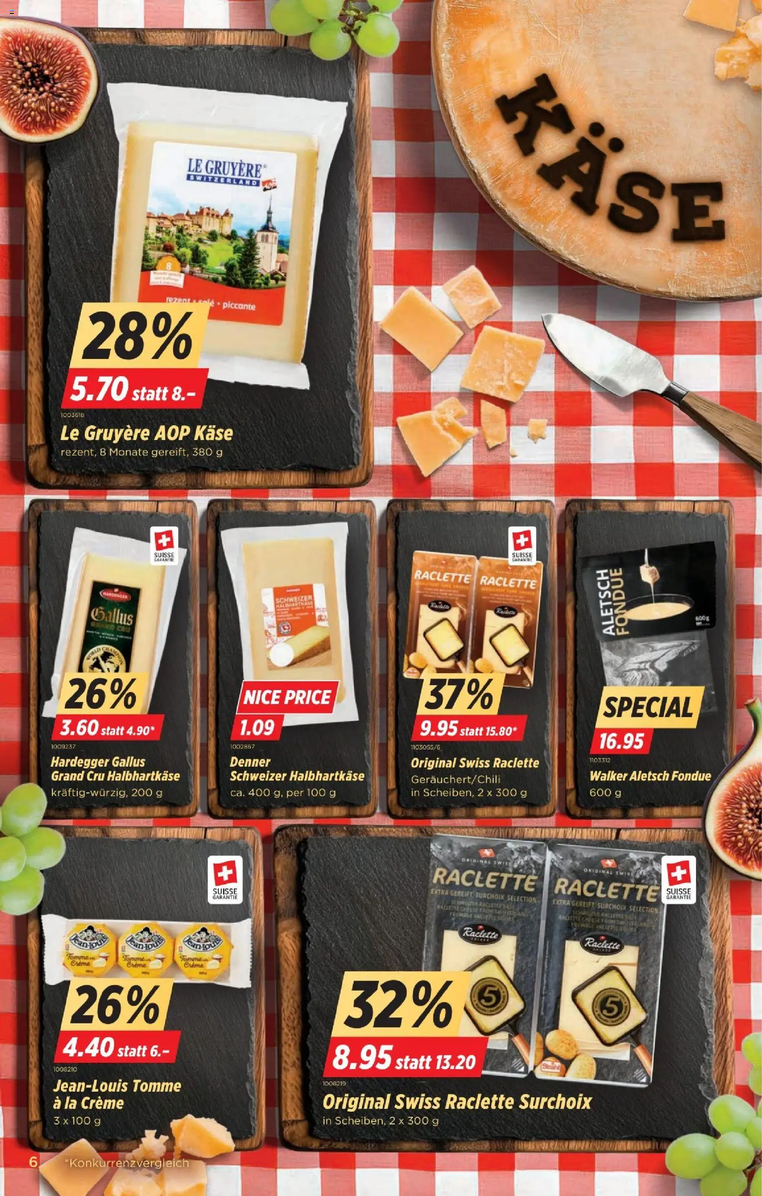 Denner Aktionen – gültig ab 18.11.2025 | Seite: 6 | Produkte: Käse, Raclette, Fondue, Creme