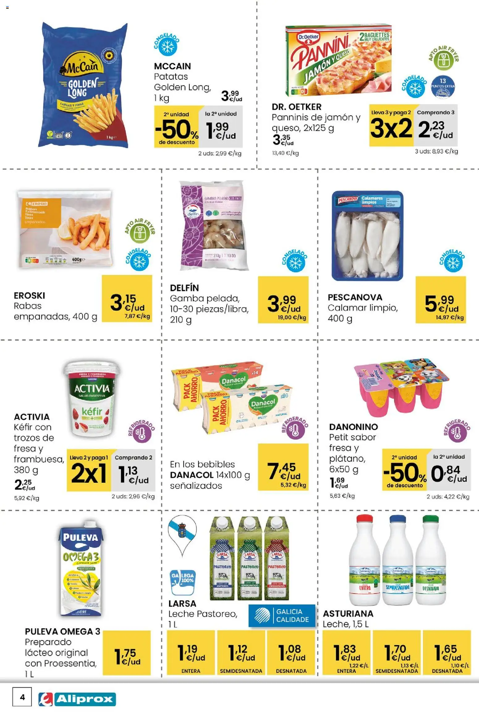 Eroski - Ofertas Aliprox │ válido desde el 15.01.2026 | Página: 4 | Productos: Calamares, Leche, Queso, Jamón