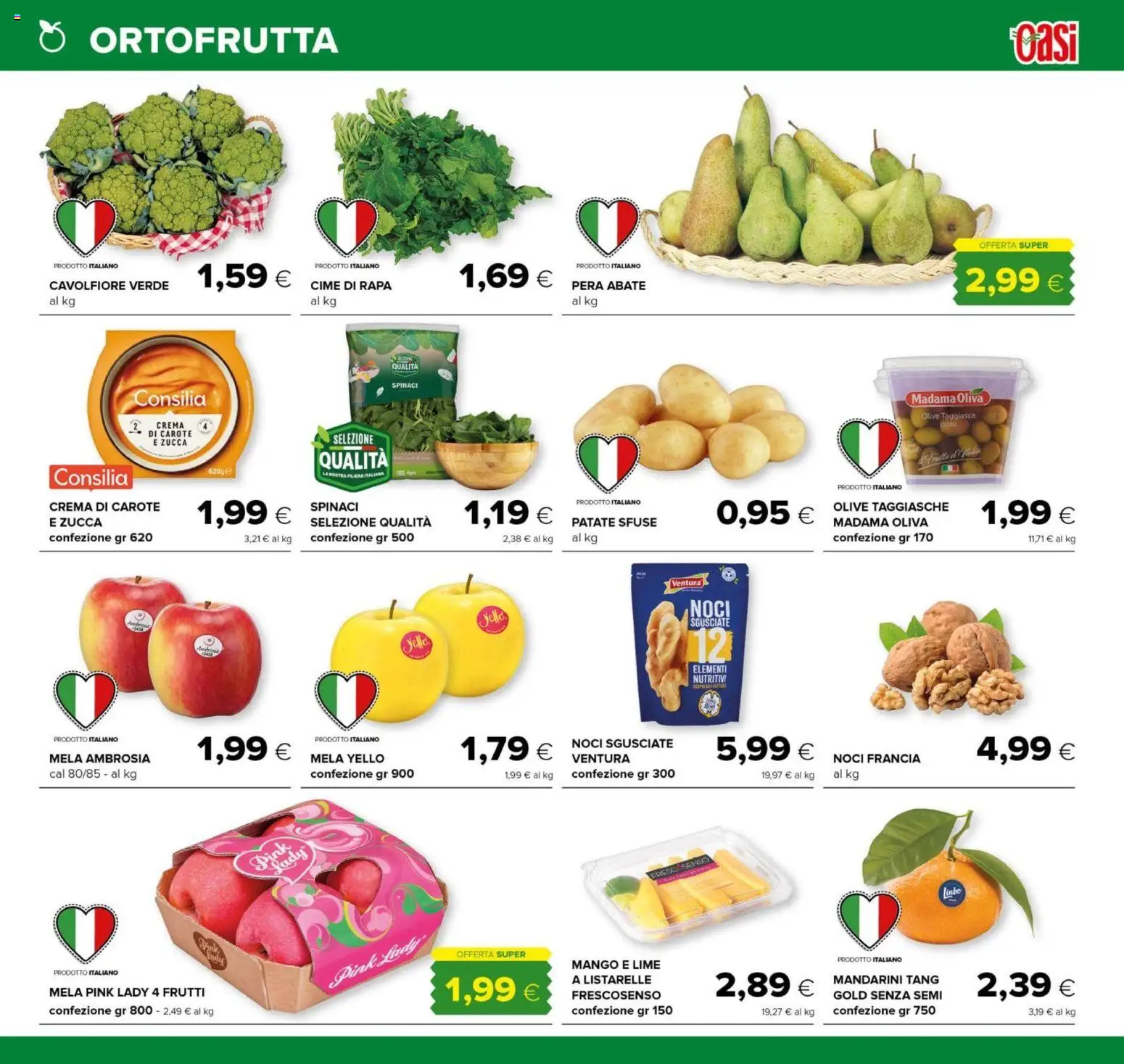 Volantino Oasi del 29.01.2026 | Pagina: 5 | Prodotti: Mandarini, Spinaci, Lime, Zucca