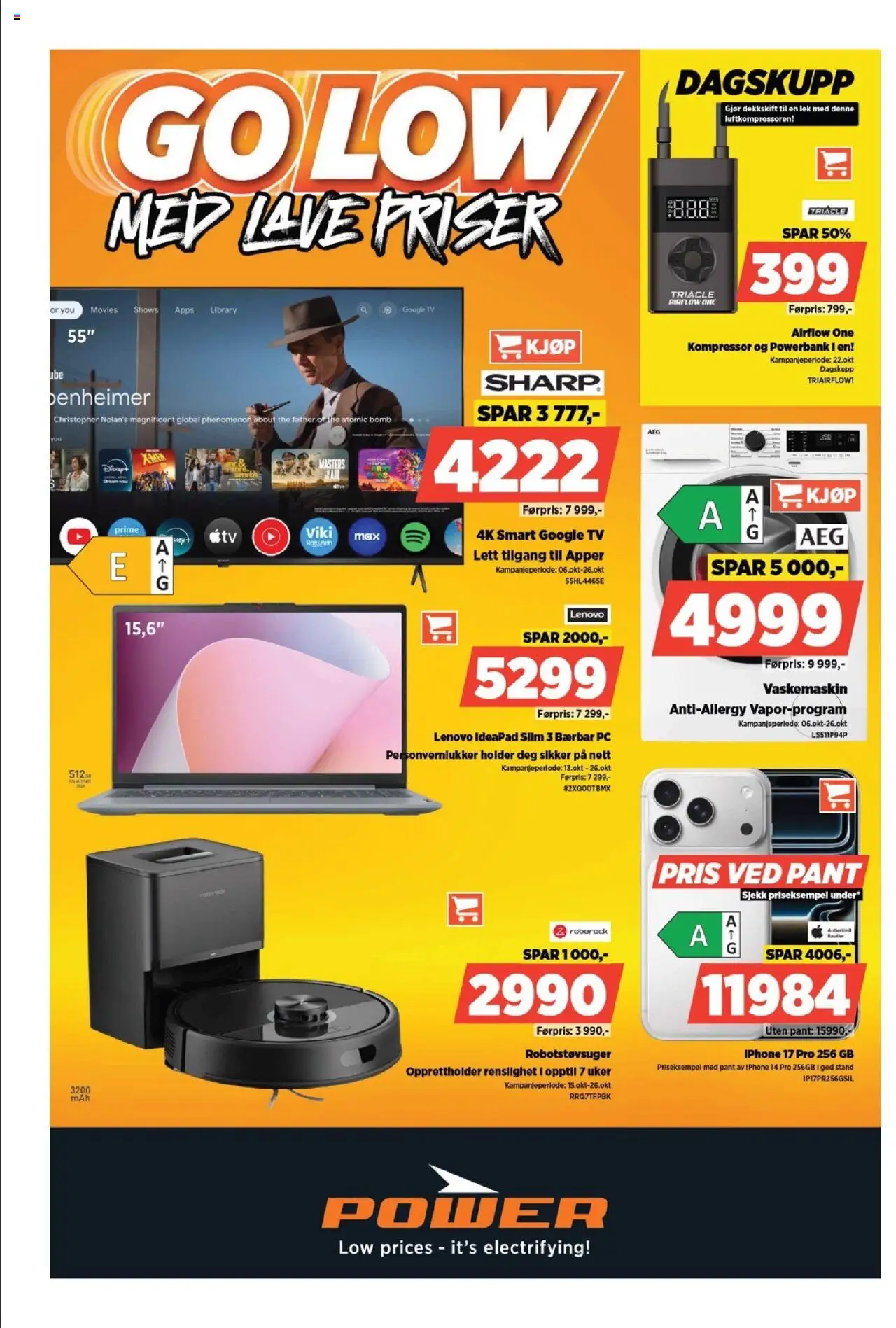 {H1} | Side: 1 | Produkter: Powerbank, Kompressor, Thon en boite, Vaskemaskin