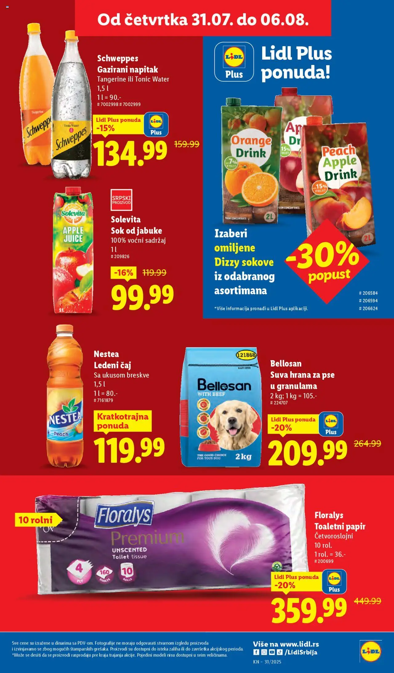 Lidl katalog - važi od 31.07.2025 | Strana: 27 | Proizvode: Hrana za pse, Schweppes, Sok, Čaj