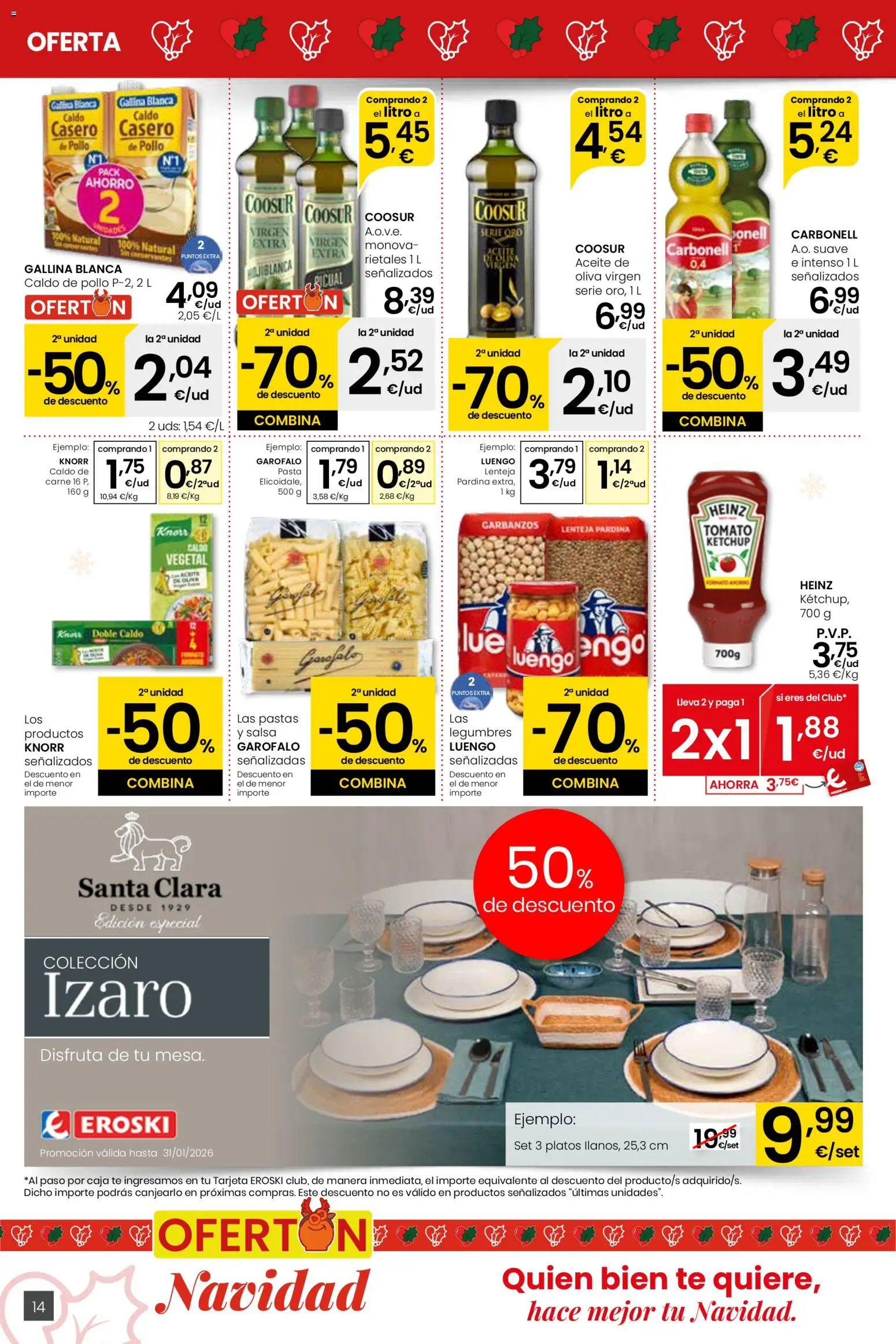 Eroski - Ofertón Navidad City │ válido desde el 27.11.2025 | Página: 14 | Productos: Aceite, Pasta, Té, Caja
