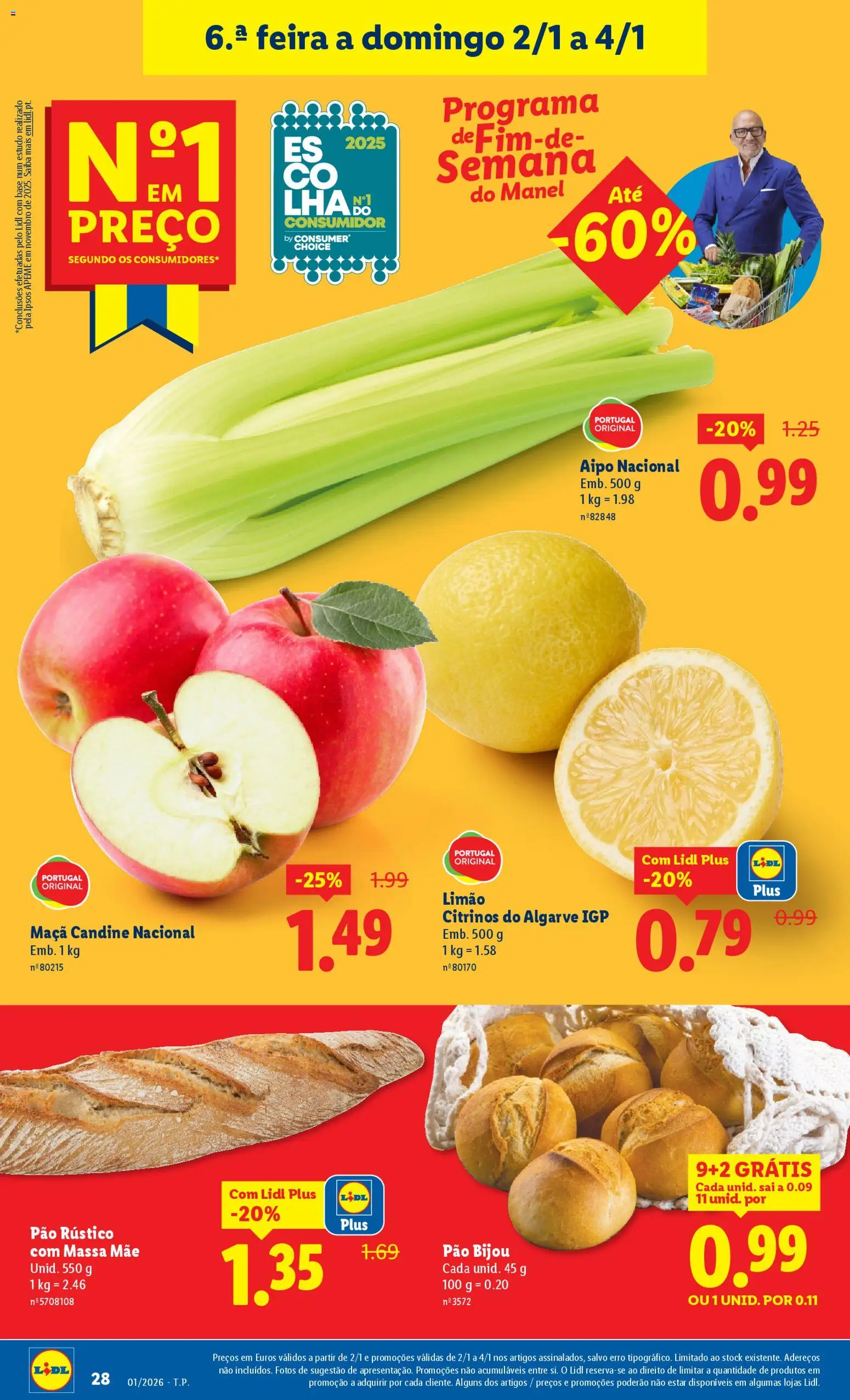 Lidl folheto │ válido de 29.12.2025 | Página: 28 | Produtos: Base, Pão, Maça, Massa