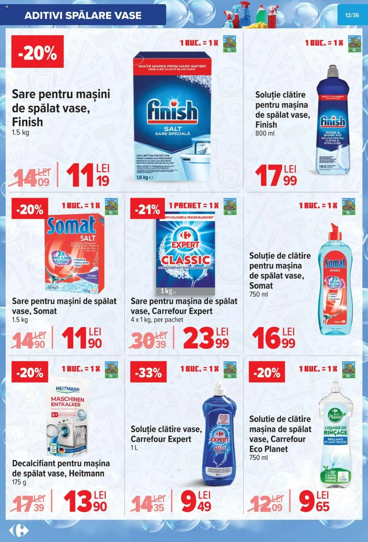 Noul catalog Carrefour – valabil de la 01.10.2025 | Pagină: 13 | Produse: Mașină De Spălat, Apă, Sare