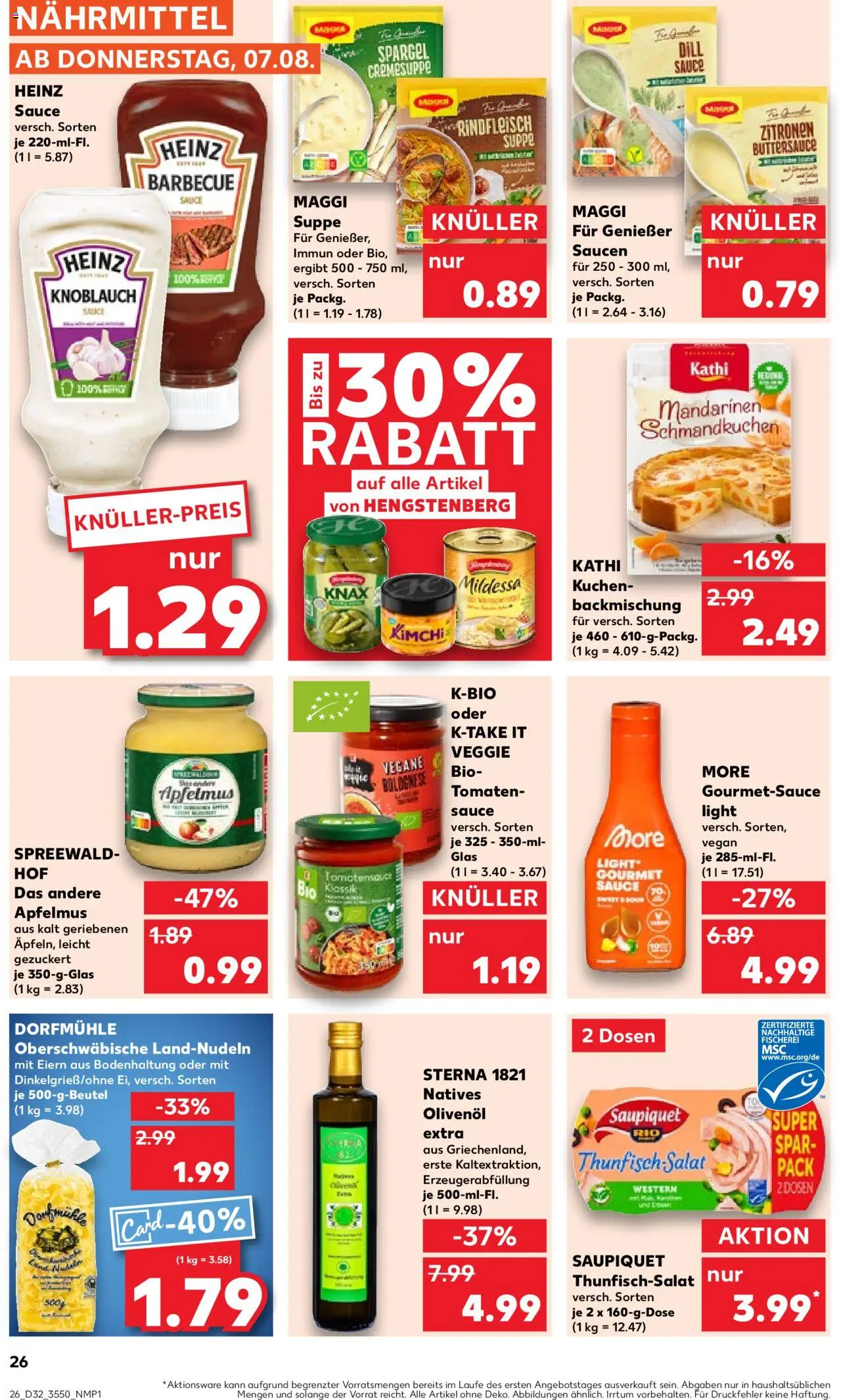 Kaufland prospekt Berlin	 - gültig ab dem 07.08.2025 | Seite: 26 | Produkte: Maggi, Spargel, Knoblauch, Kuchen