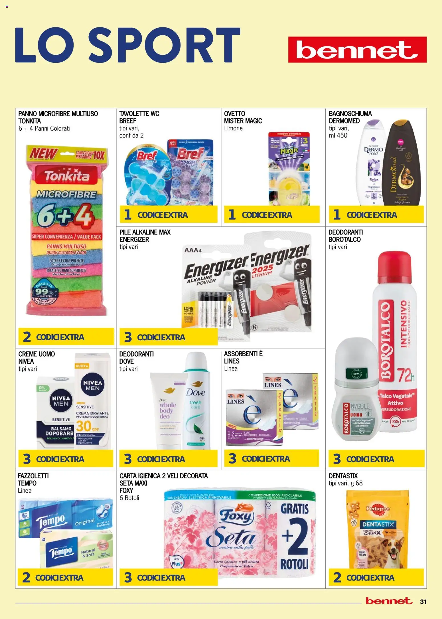 Volantino bennet del 07.04.2026 | Pagina: 31 | Prodotti: Crema, Carta igienica, Bagnoschiuma, Limone