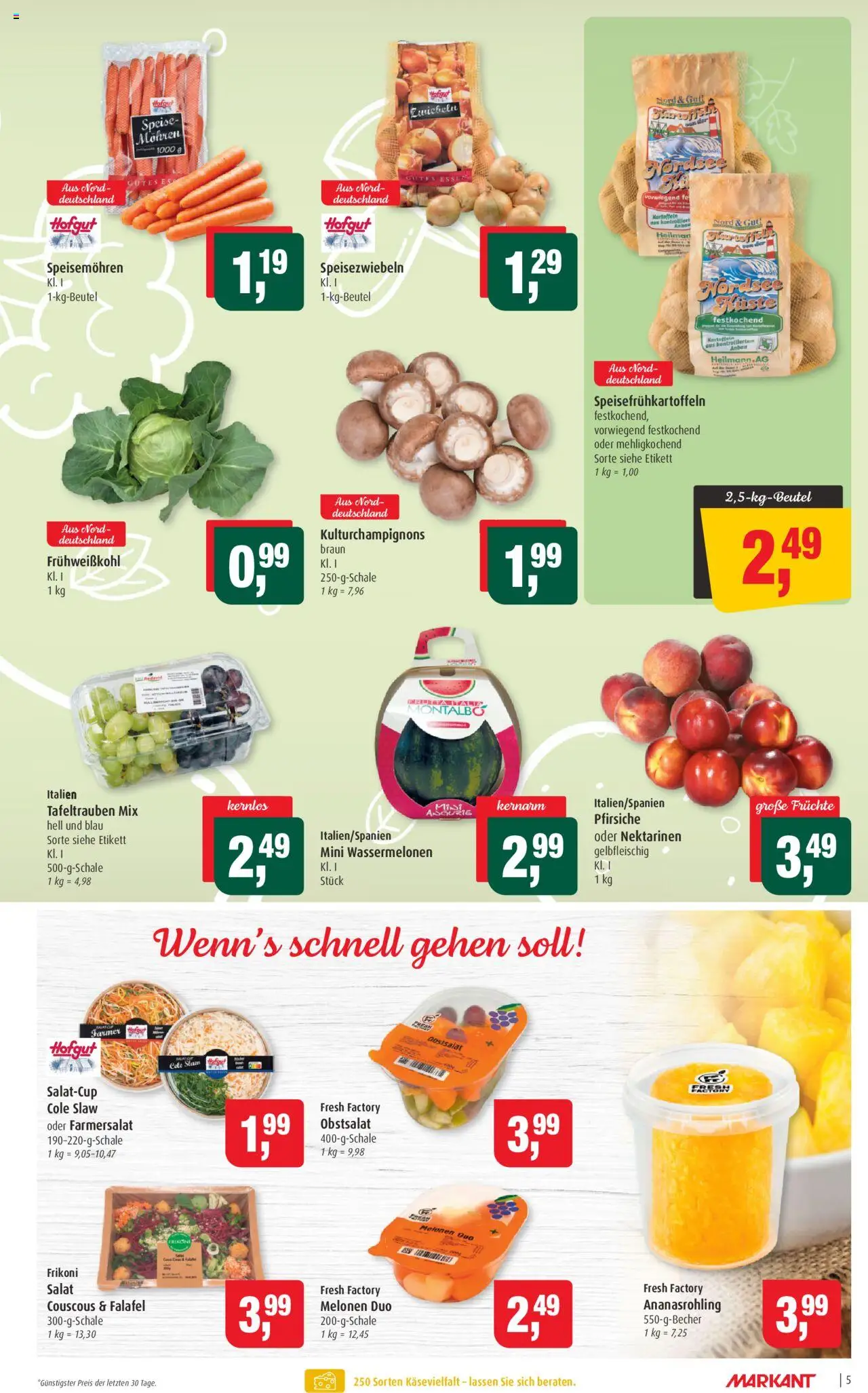 Markant Prospekt 	 - gültig ab dem 28.07.2025 | Seite: 5 | Produkte: Nektarinen, Mohren, Kartoffeln, Zwiebeln
