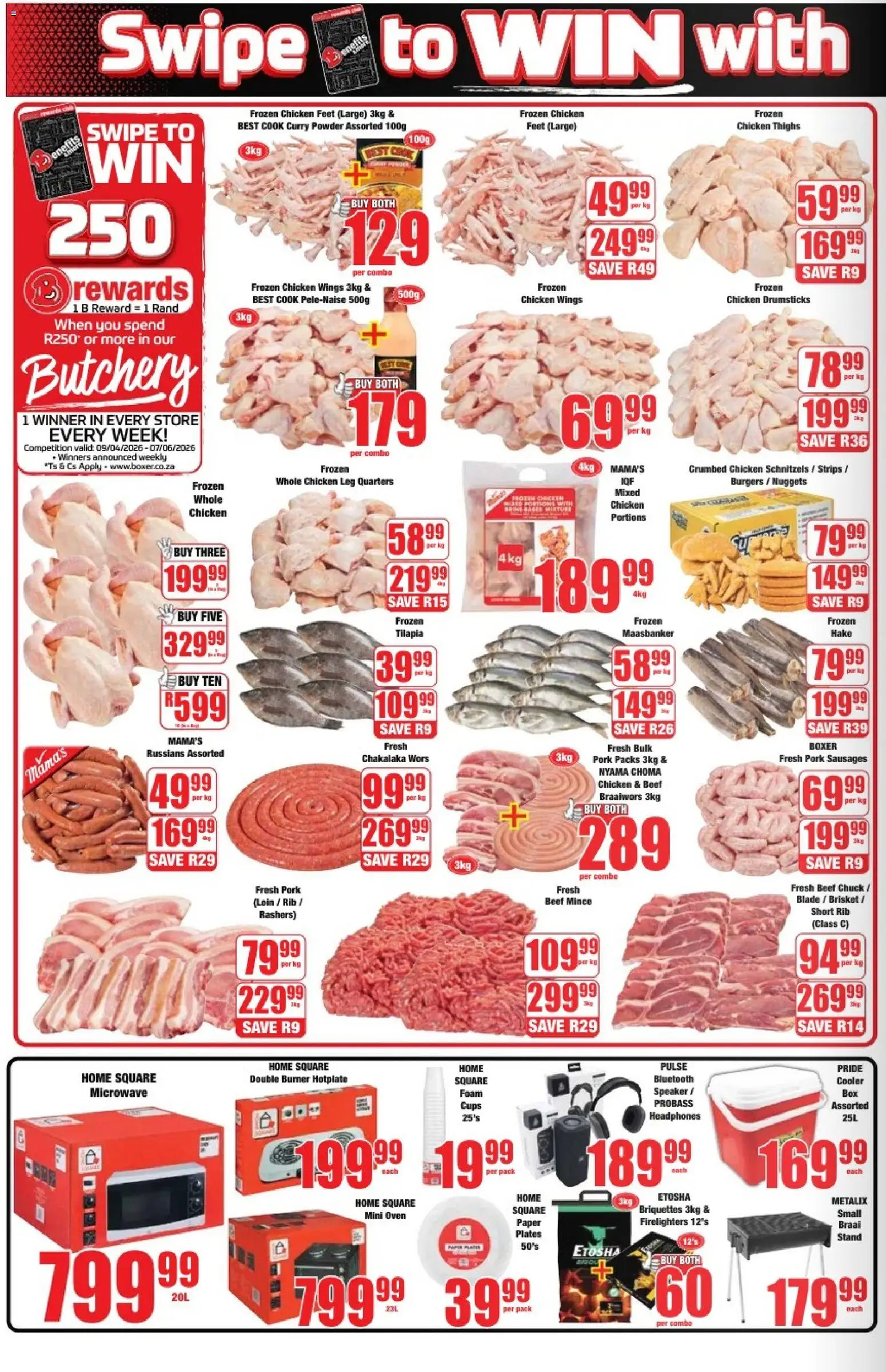 New Boxer catalogue – valid from 23.04.2026 | Page: 2 | Products: Headphones, Speaker, Oven, Burgers