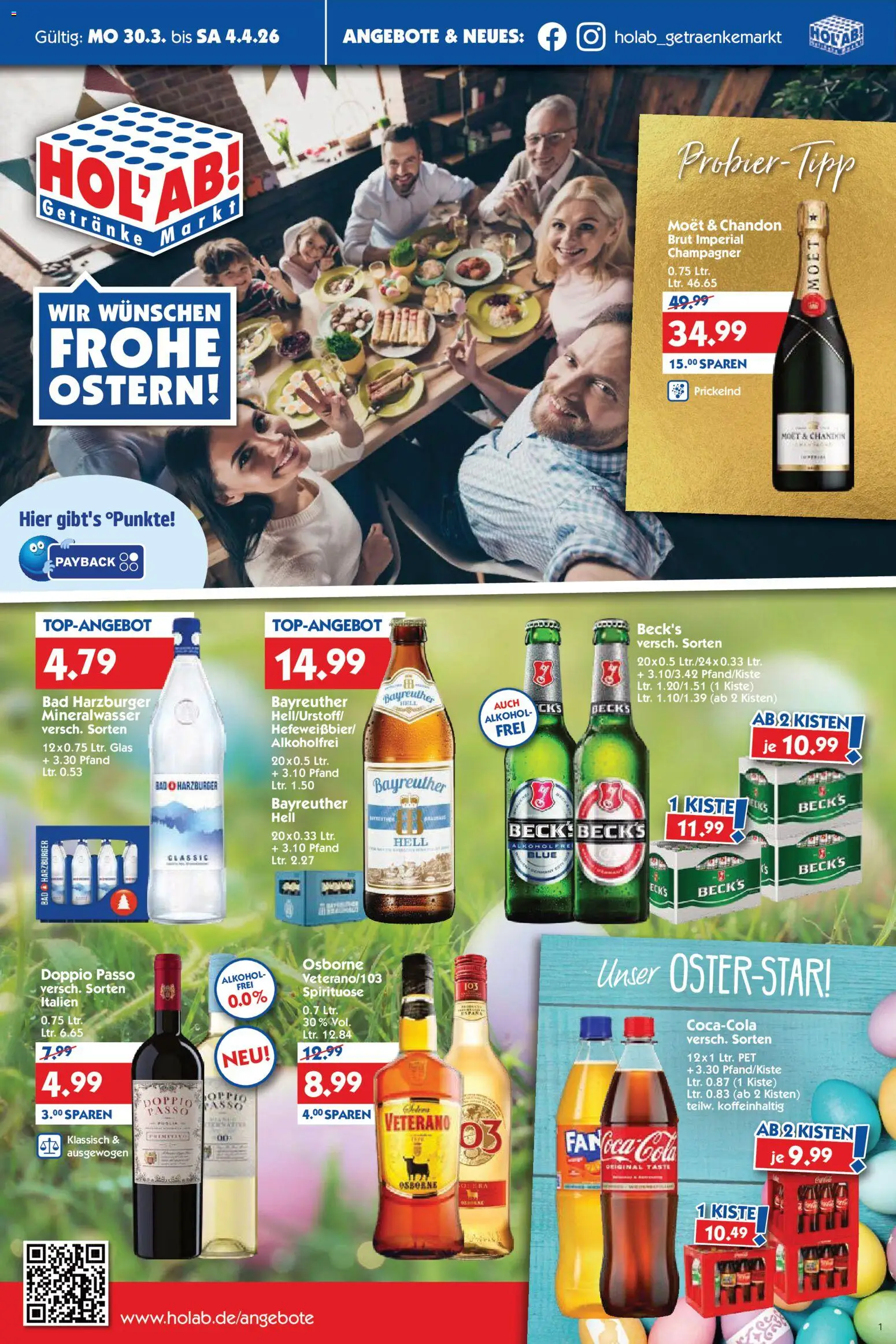 HOL’AB! Prospekt 	 – gültig ab 30.03.2026 | Seite: 1 | Produkte: Osborne, Cola, Bad, Mineralwasser