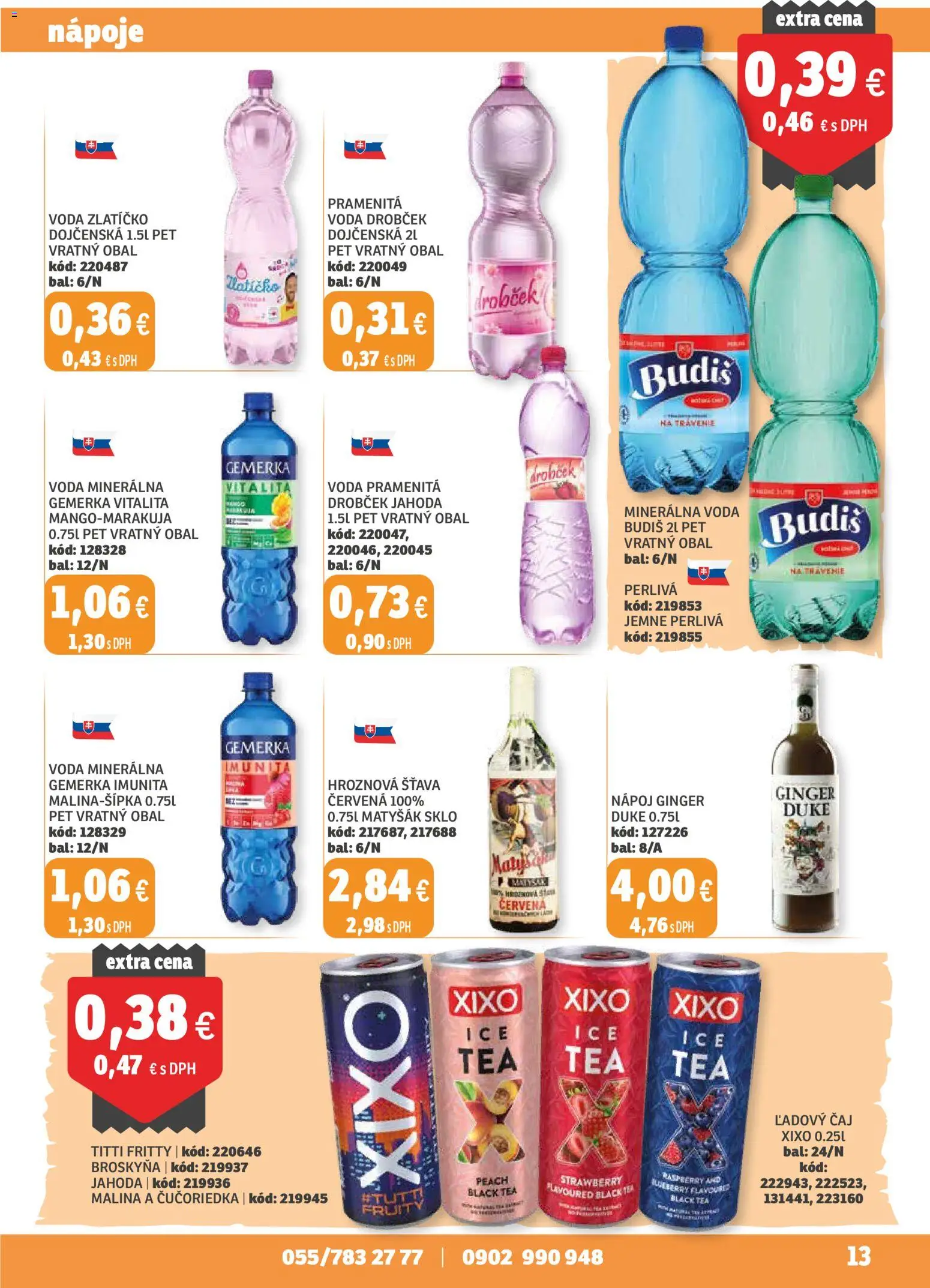 Nové Labaš akcie – leták je platný od 01.01.2026 | Strana: 13 | Produkty: Čaj, Budiš, Voda, Gemerka