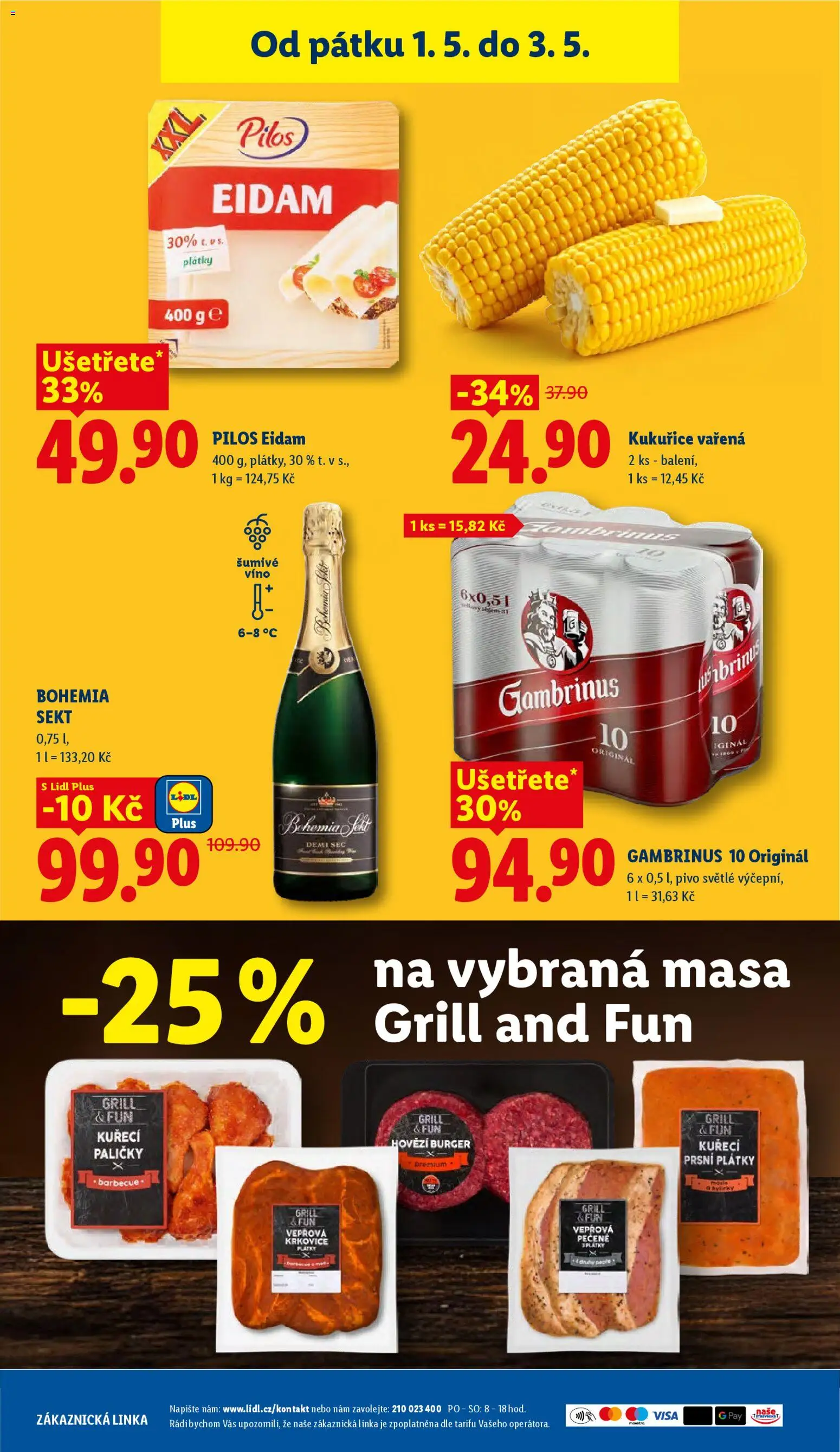Lidl leták od 30.04.2026 | Strana: 39 | Produkty: Pivo, Hovězí burger, Eidam, Kuřecí paličky