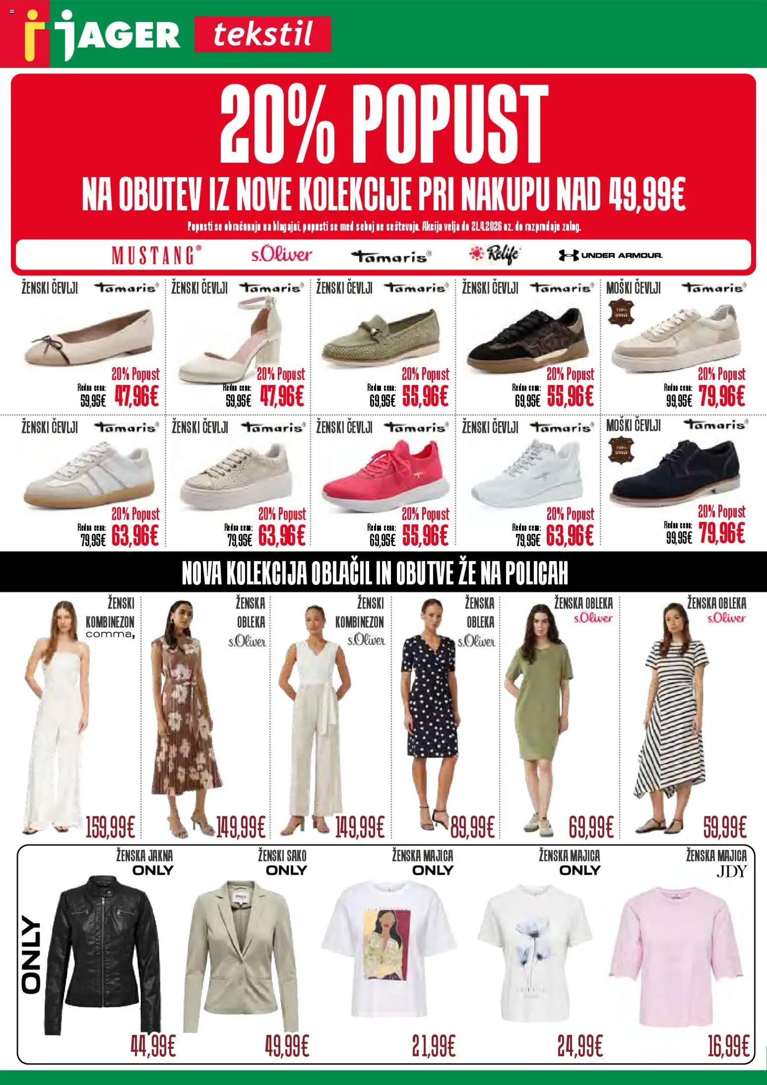 Novi Jager katalog ponudbe – veljaven od 15.04.2026 | Stran: 1 | Izdelki: Majica, Jakna, Kombinezon, Obleka