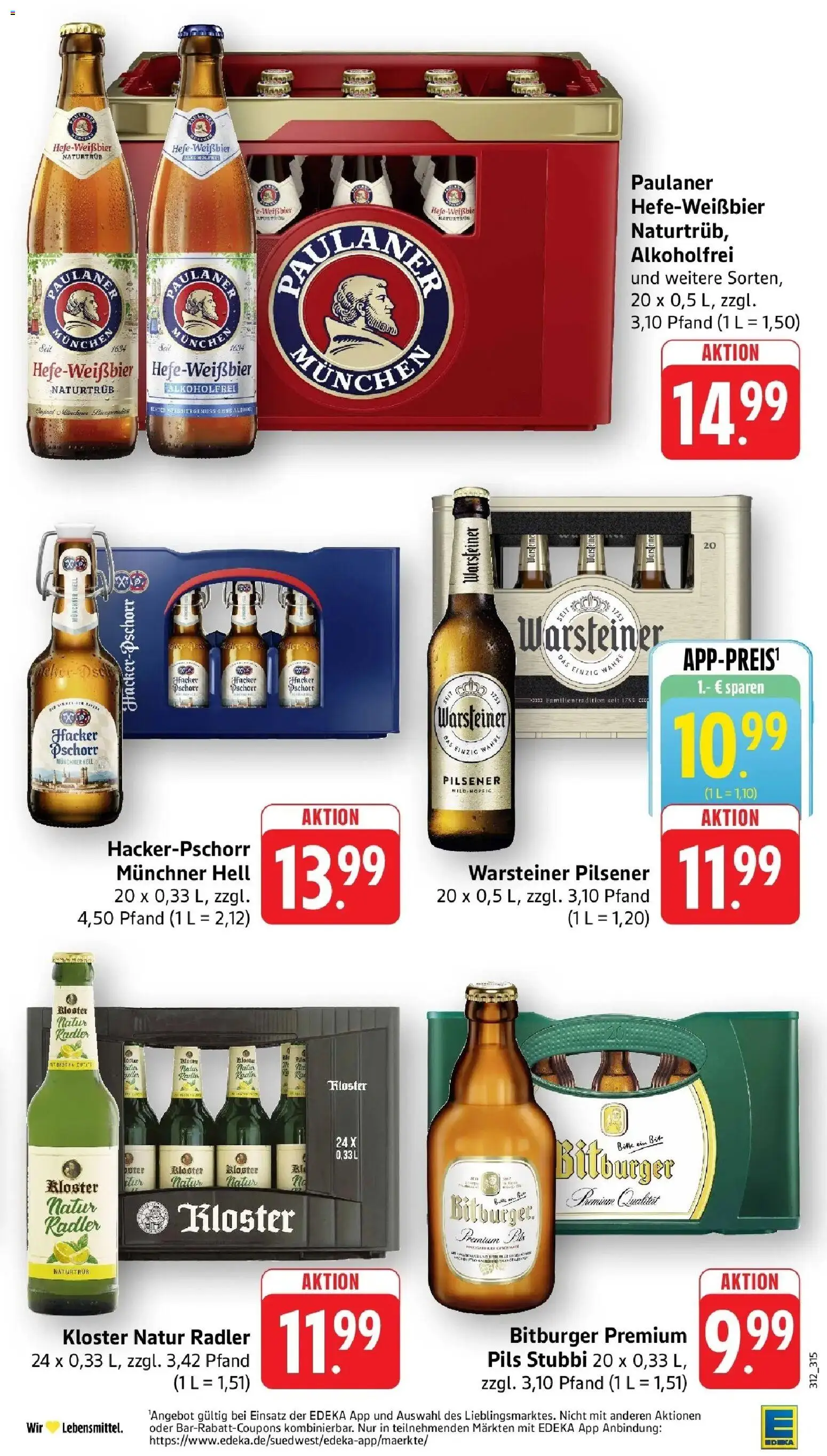 Edeka prospekt Ottersweier	 – gültig ab 19.04.2026 | Seite: 37 | Produkte: Weißbier, Pils, Warsteiner, Paulaner