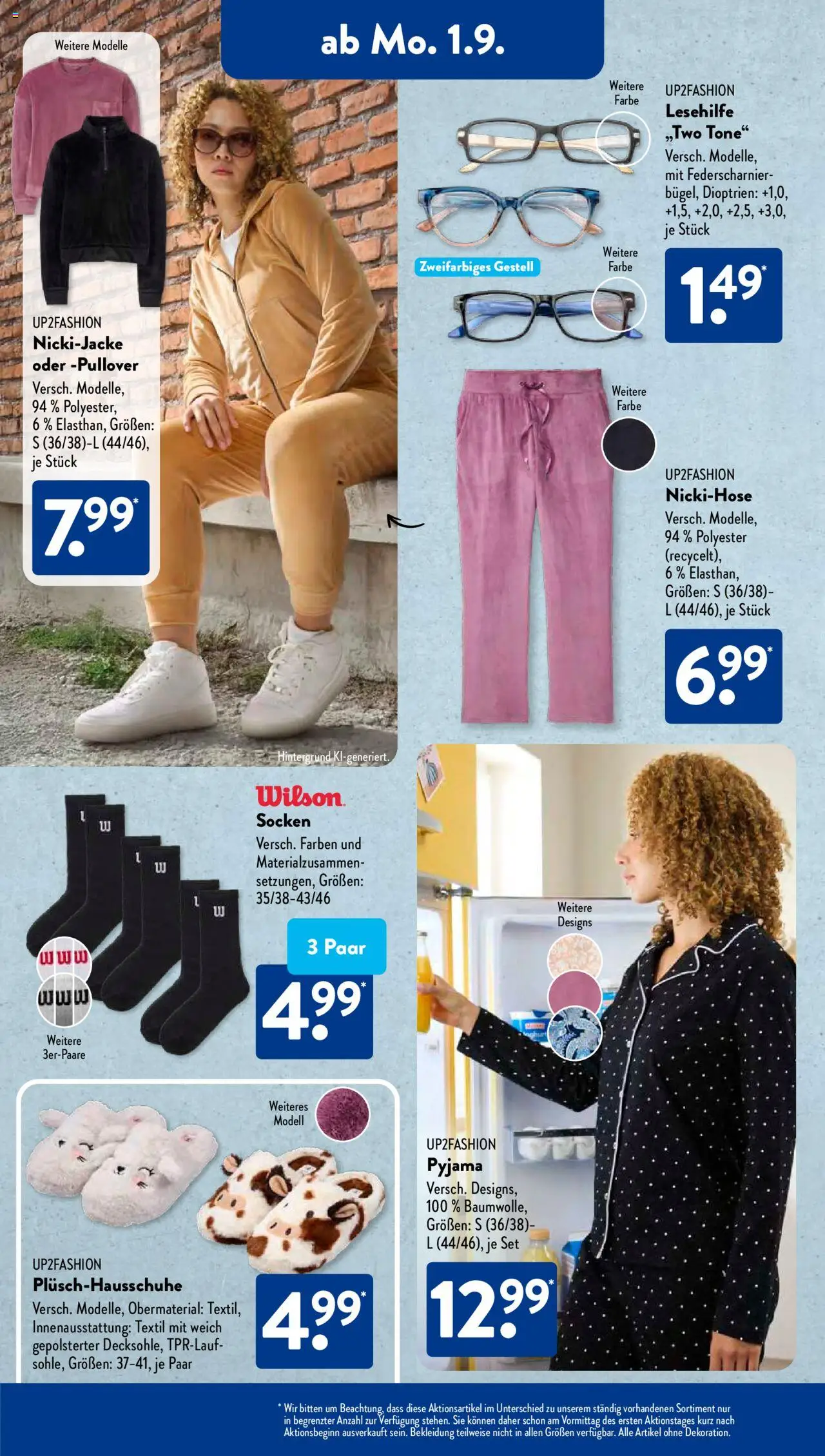 Aldi Süd Prospekt 	 - gültig ab dem 01.09.2025 | Seite: 5 | Produkte: Up2fashion, Bekleidung, Pullover, Pyjama