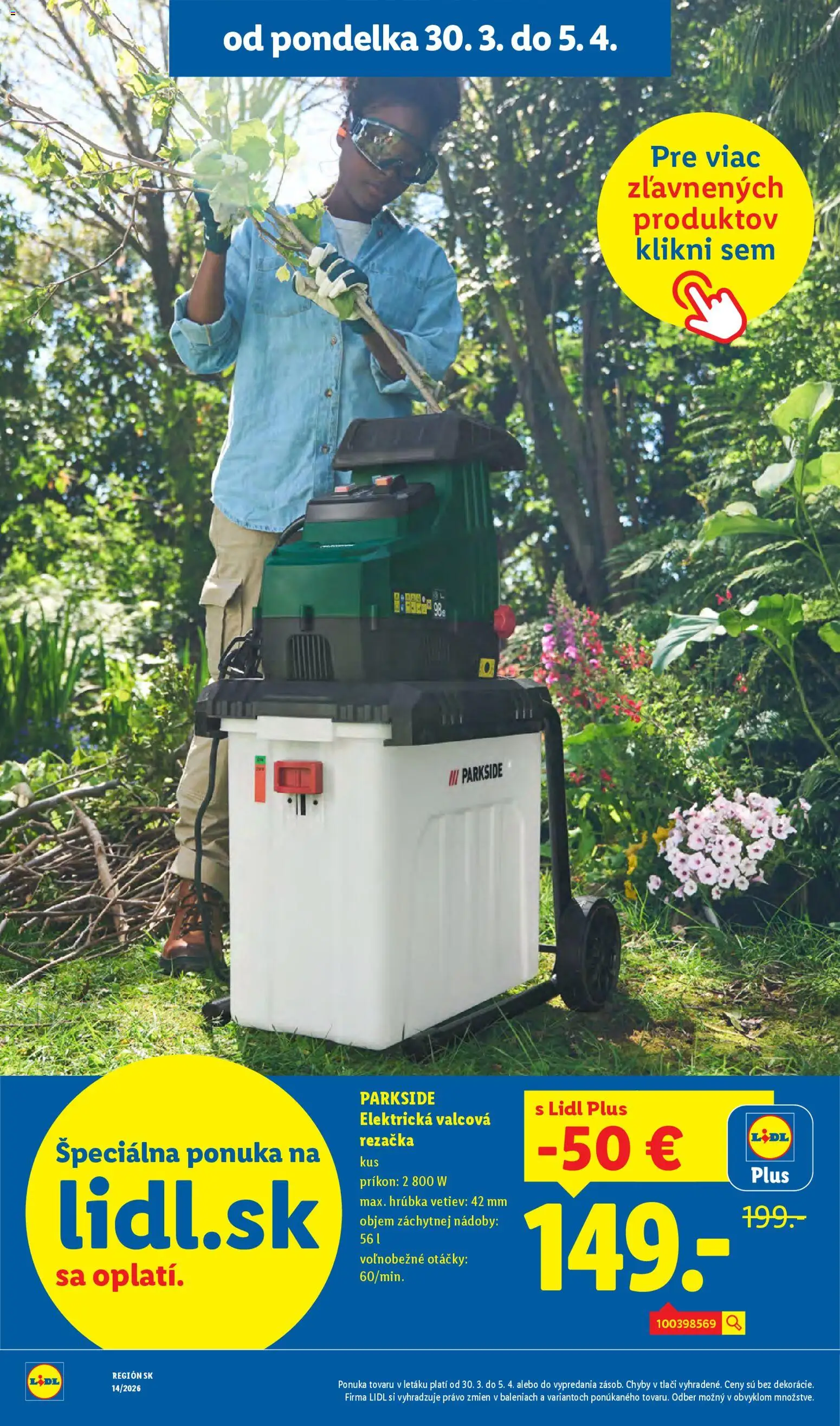Nové Lidl akcie – leták je platný od 30.03.2026 | Strana: 70 | Produkty: Rezačka, Parkside