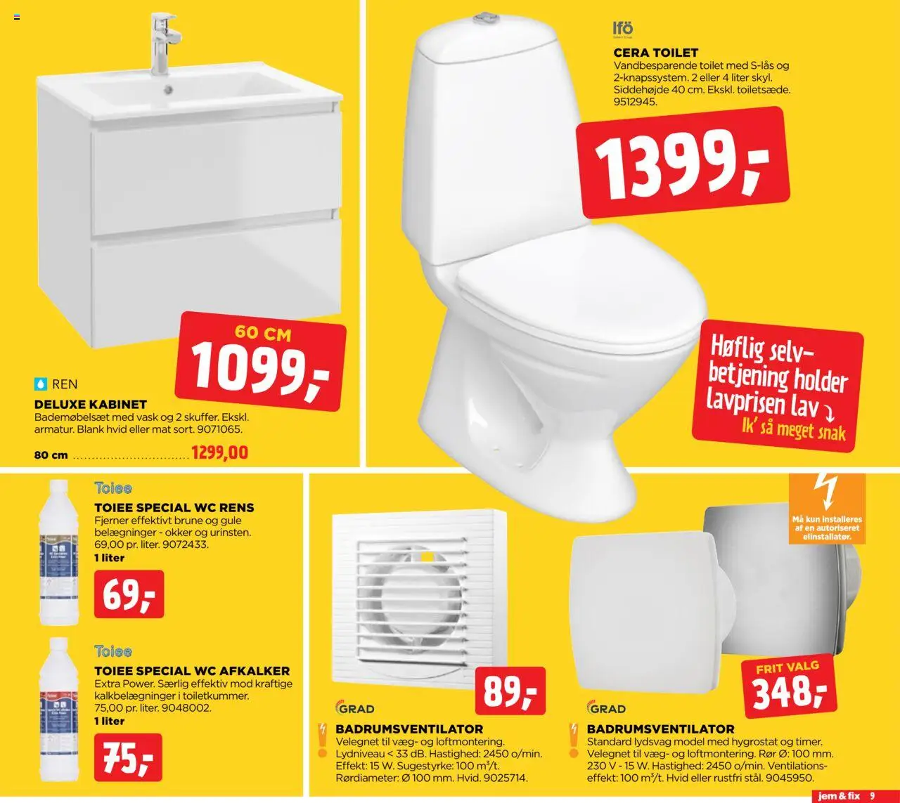 Jem & fix tilbudsavis – gyldig fra 05.10.2025 | Side: 9 | Produkter: Toilet
