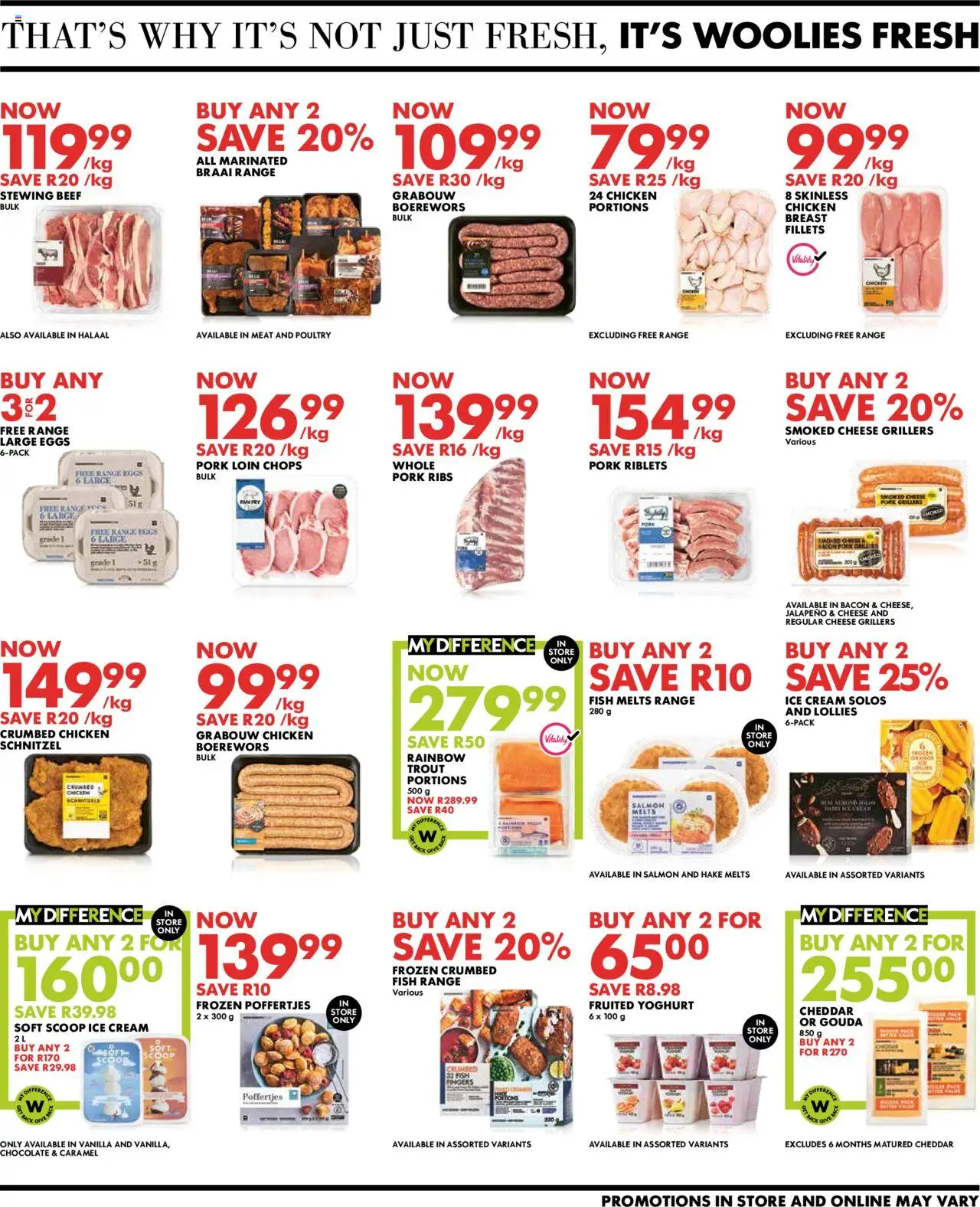 New Woolworths catalogue – valid from 20.10.2025 | Page: 3 | Products: Ribs, Cheese, Limpiador íntimo, Chicken